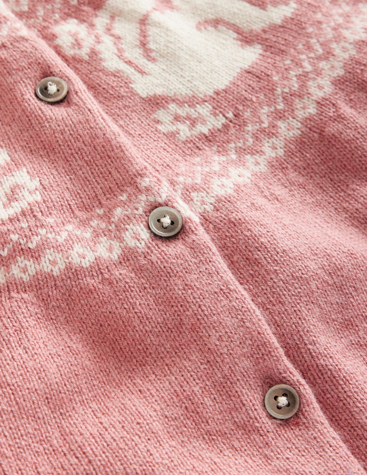 Edie Fair Isle Cardigan-Rose Blush Pink Squirrels