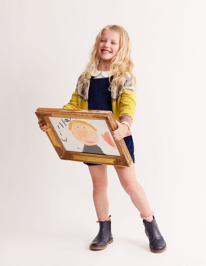 Edie Fair Isle Cardigan-Honeycomb Yellow Bunnies-3