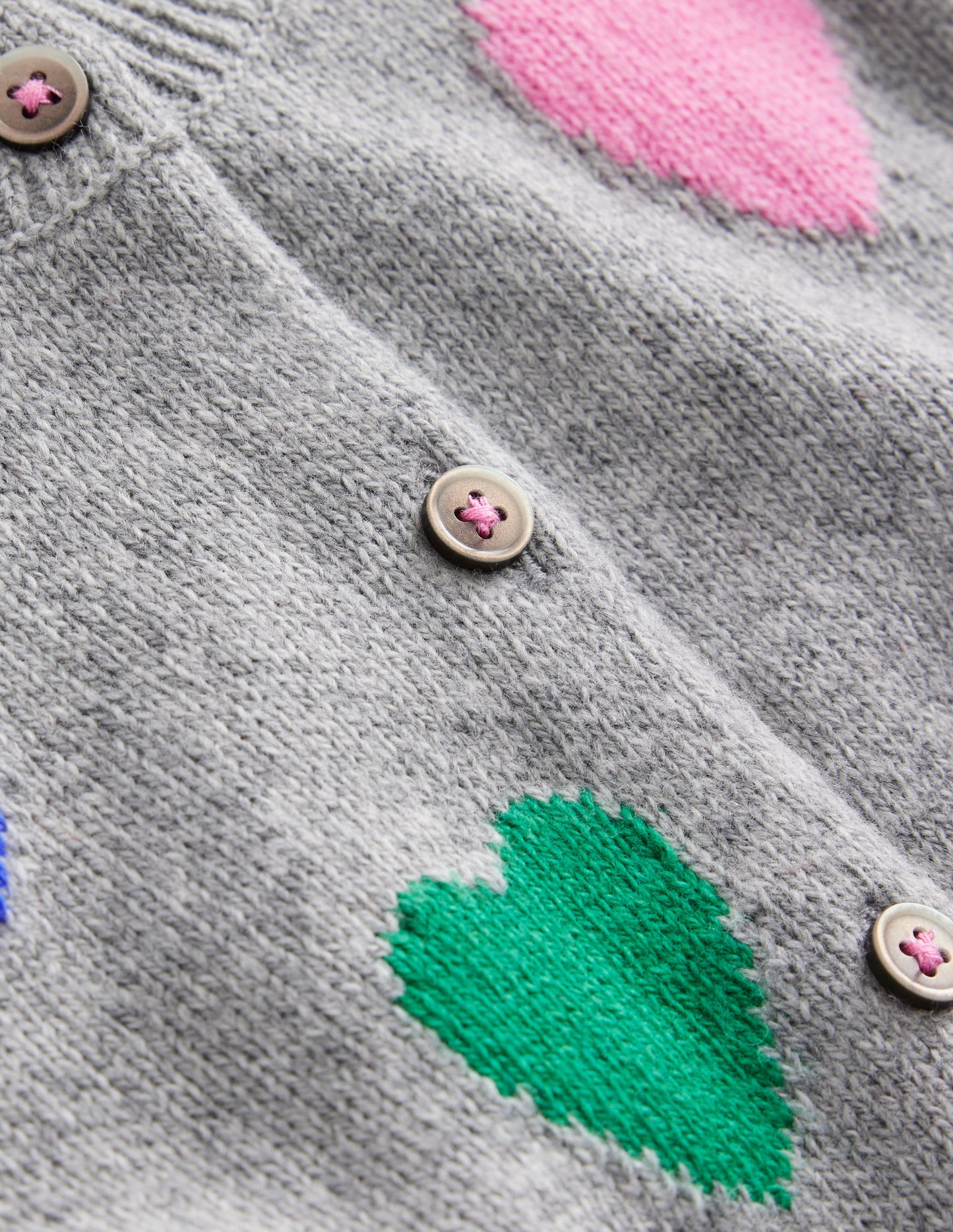 Joyful Cardigan-Grey Marl Hearts