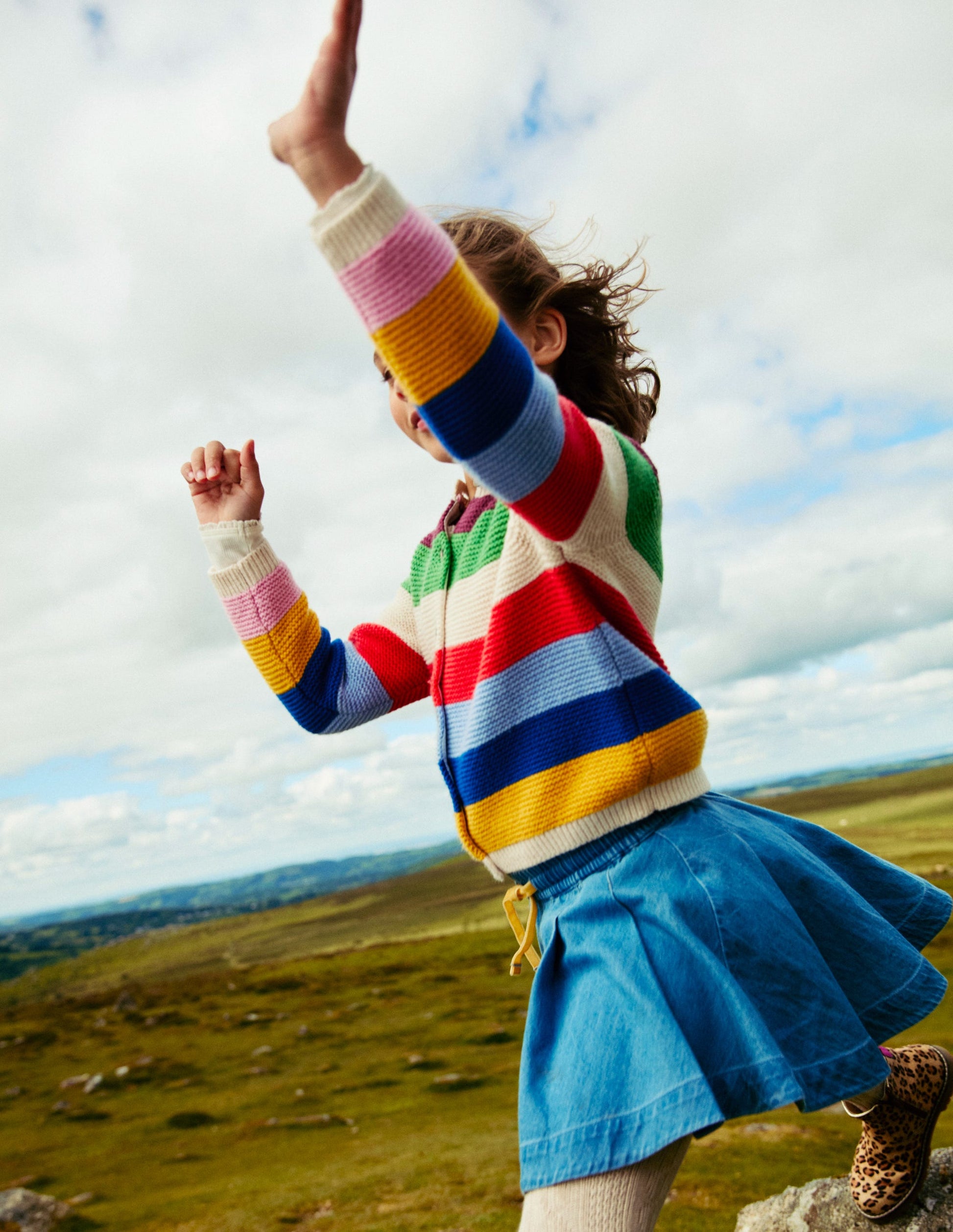 Textured Cardigan-Rainbow Multi Stripe-4