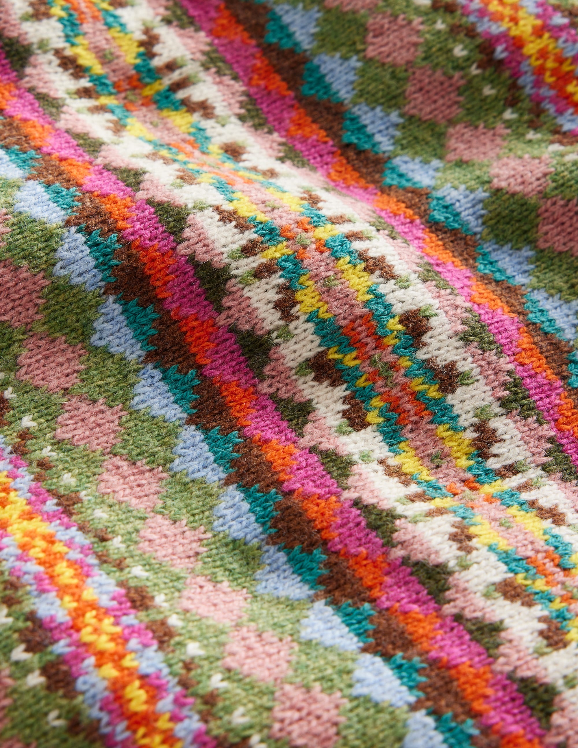 Fair Isle Knitted Tank-Green/ Pink Fair Isle - Image 7
