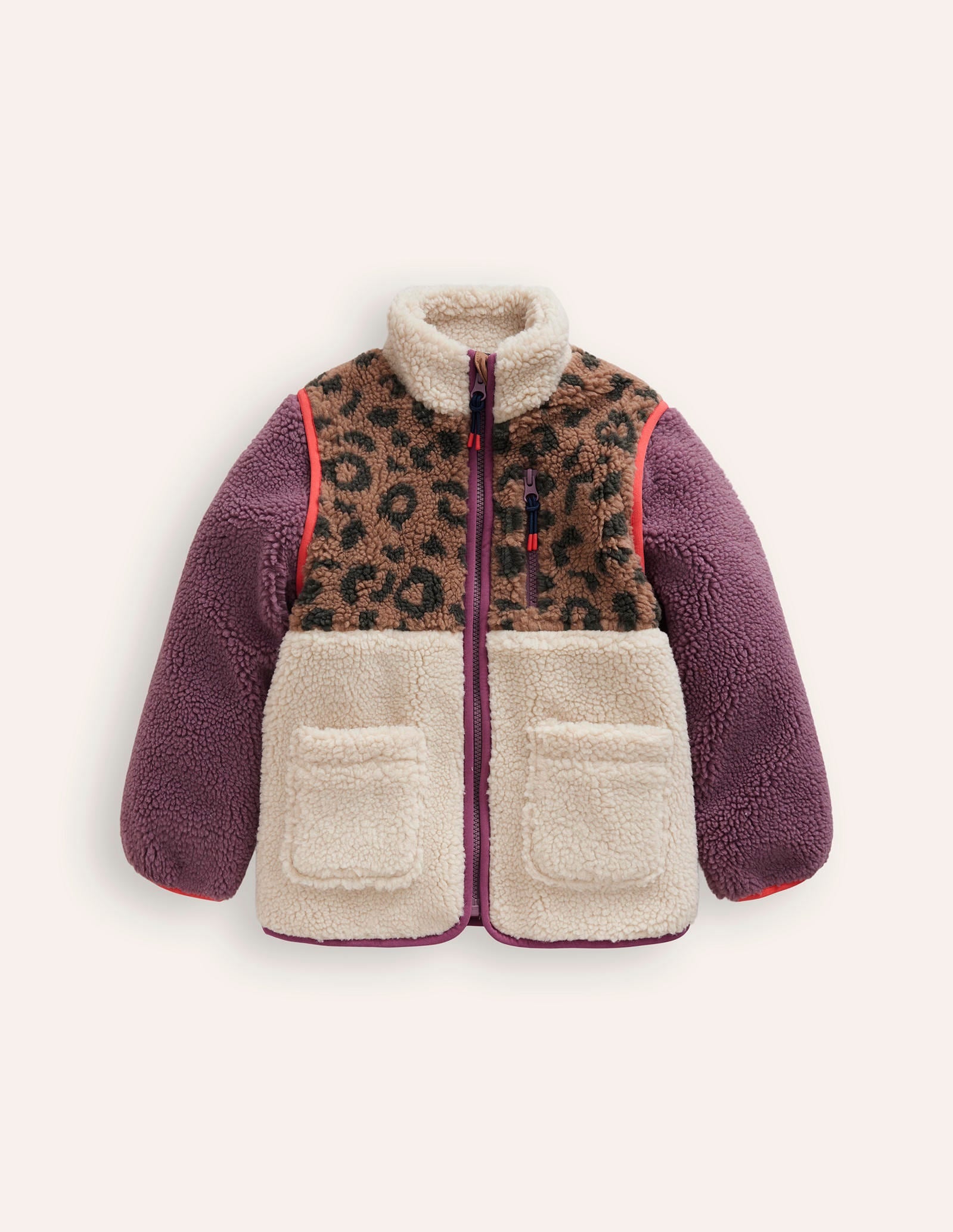 2-in-1 Borg Jacket-Leopard/ Aster Purple-2