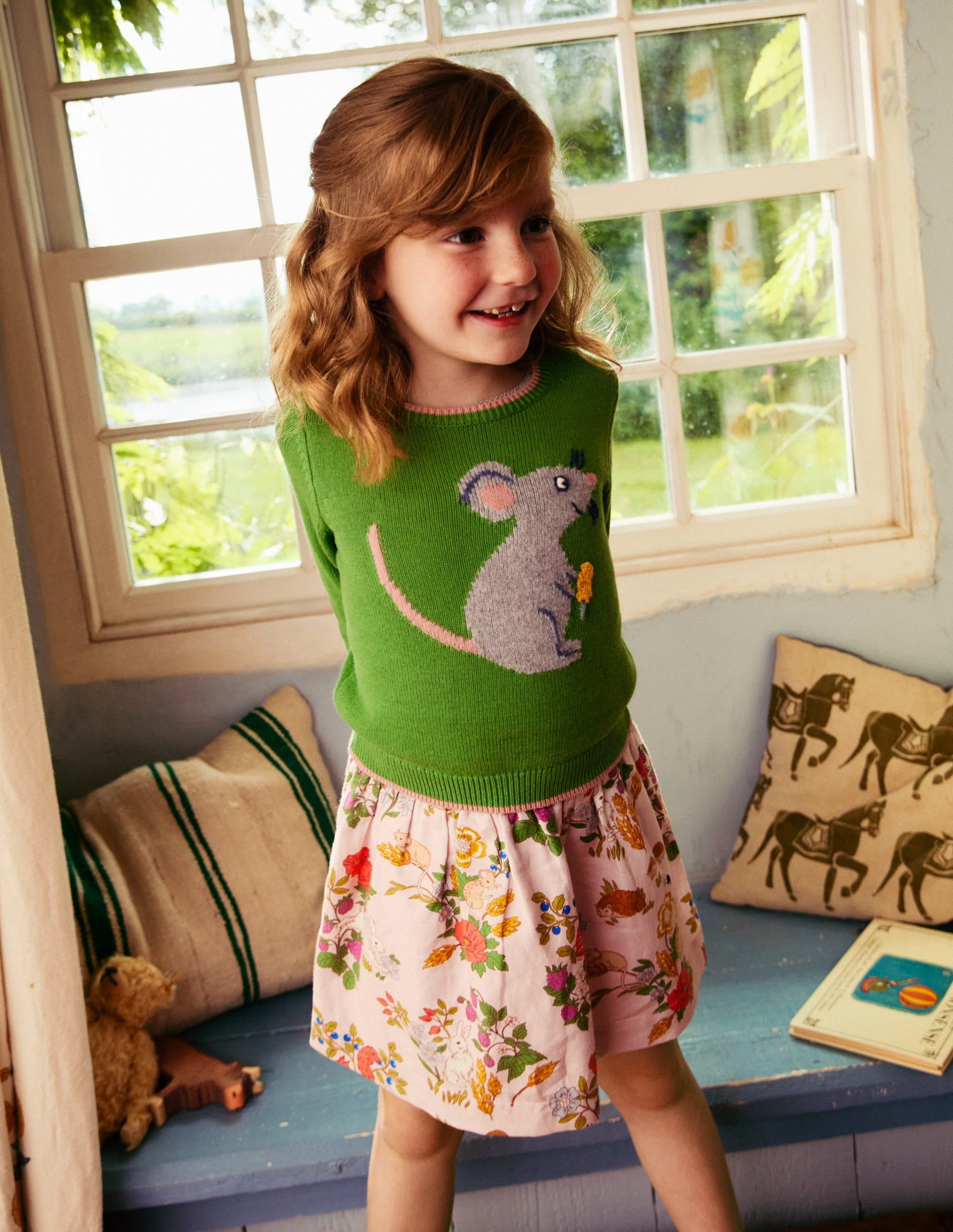 Fun Logo Jumper-Leaf Green Mouse - Image 4
