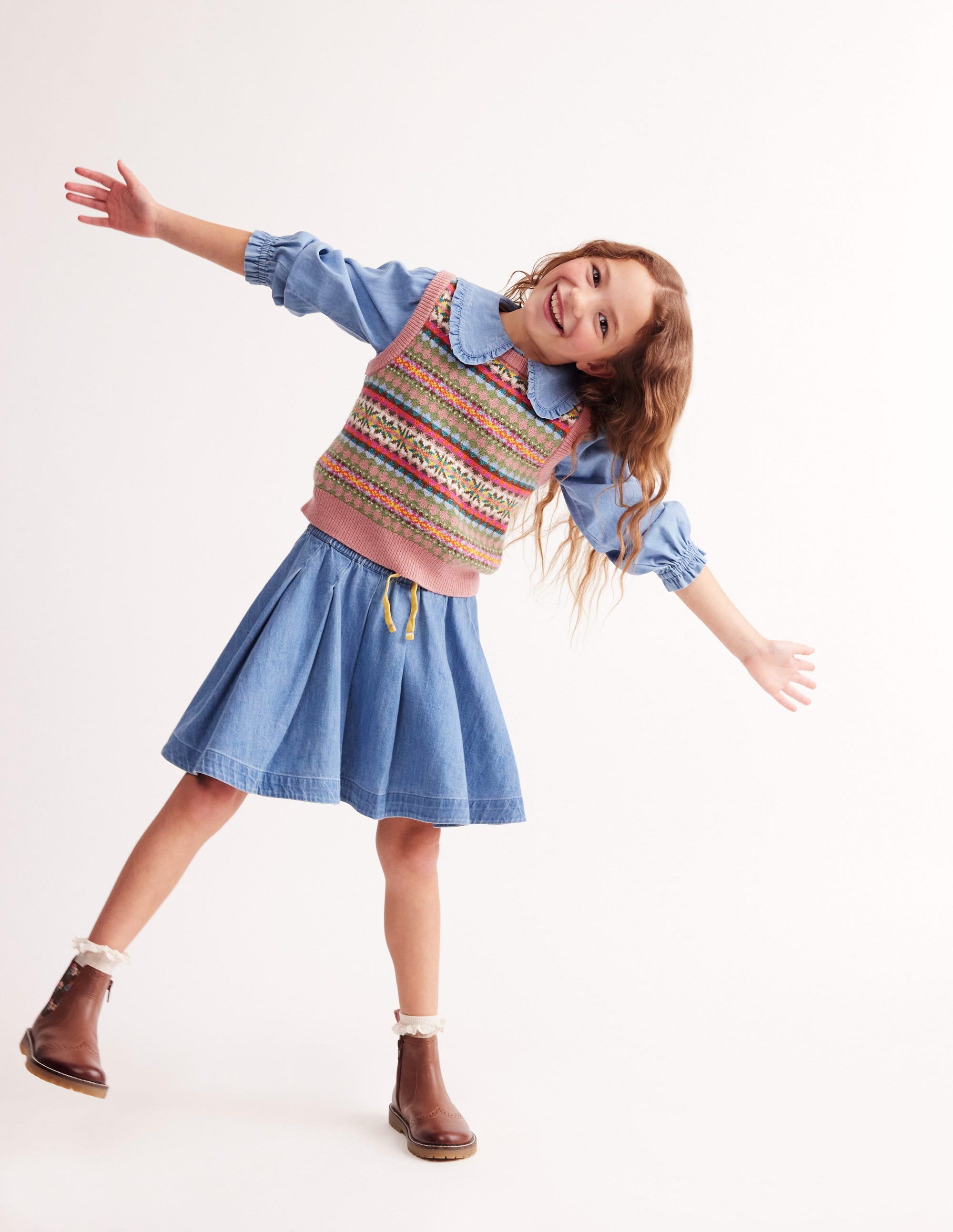 Pull-On Twirly Pleated Skirt-Light Vintage - Image 5