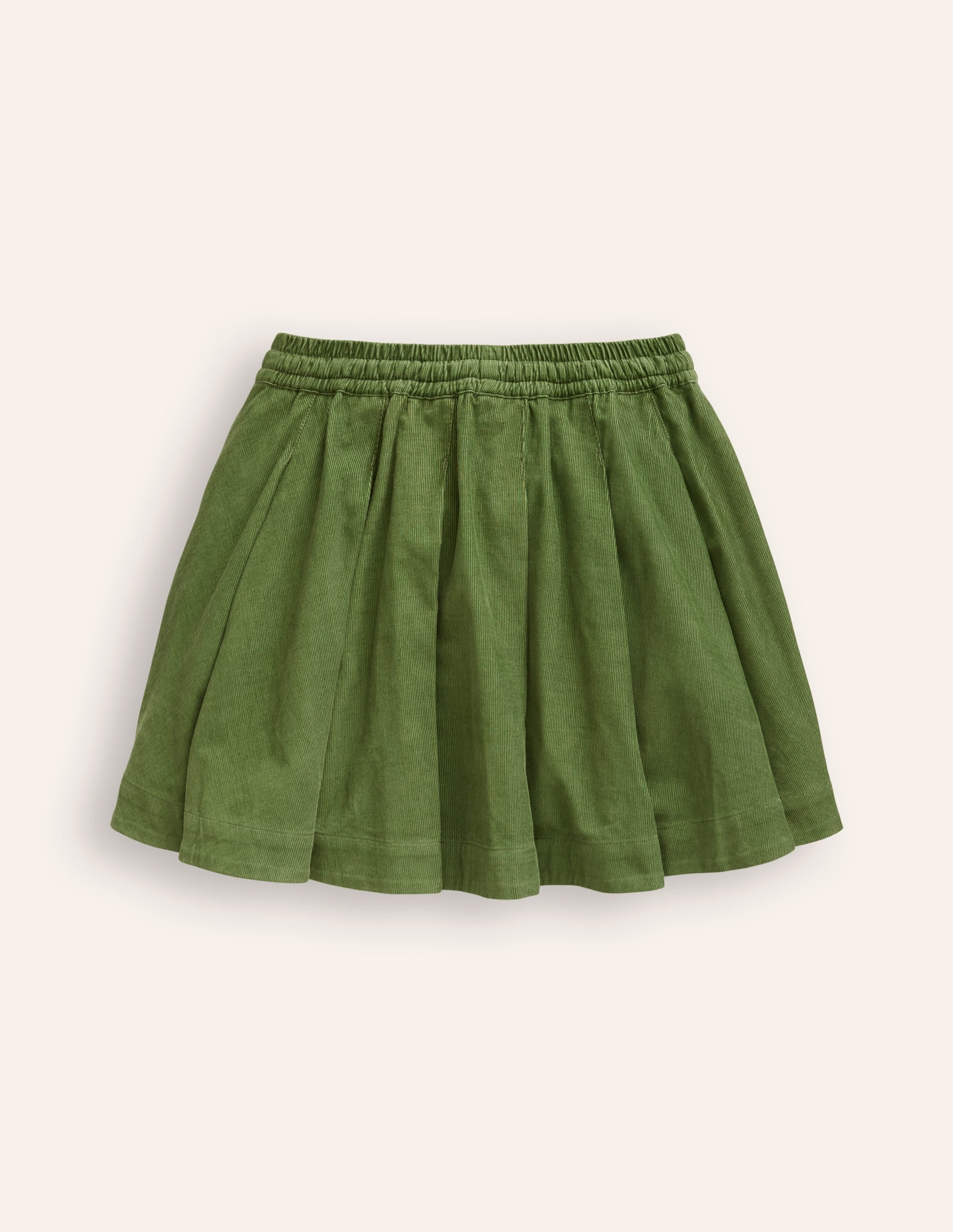 Pull-On Twirly Pleated Skirt-Iguana Green Cord - Image 2