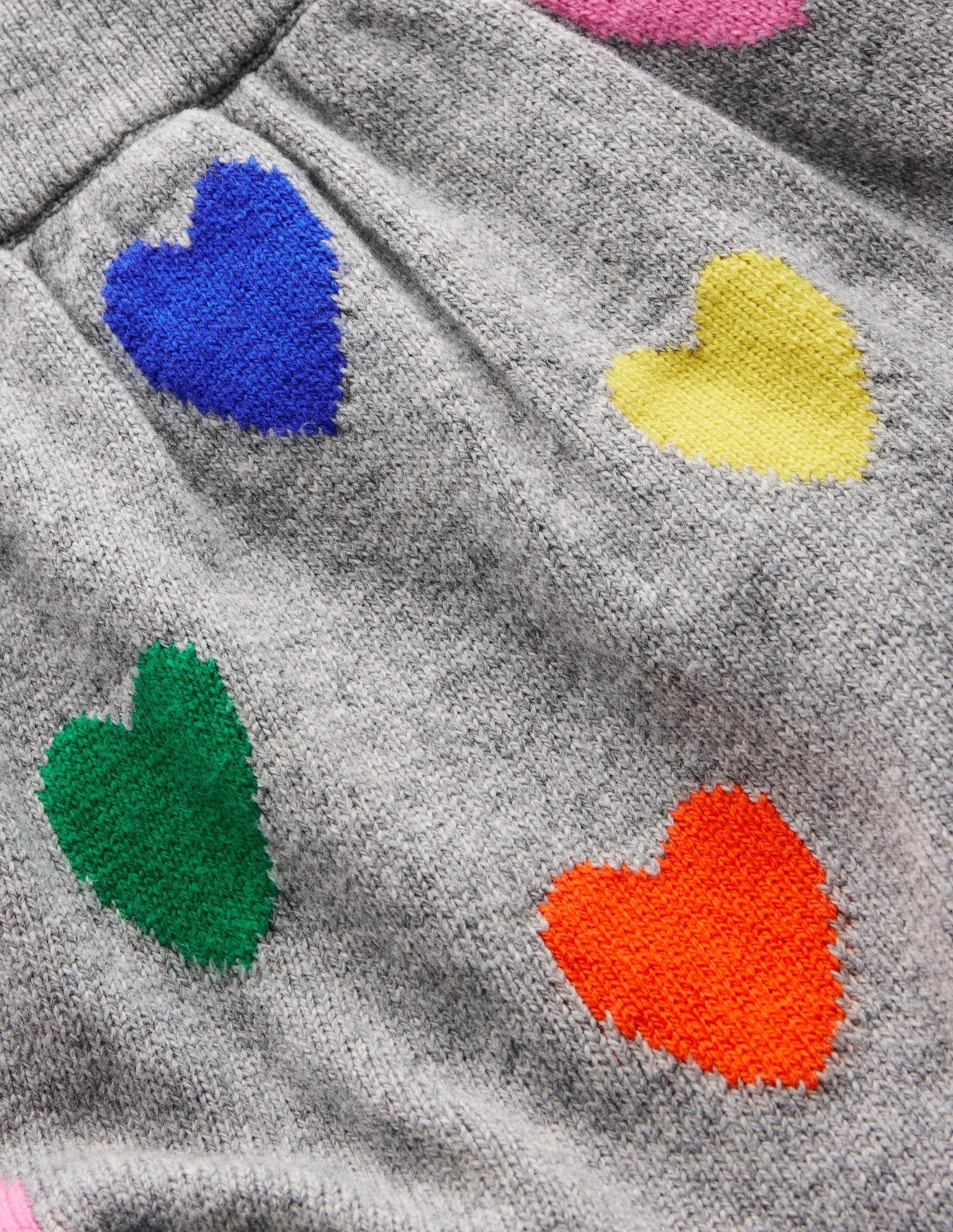 Knitted Flare Skirt-Grey Multi Hearts - Image 7
