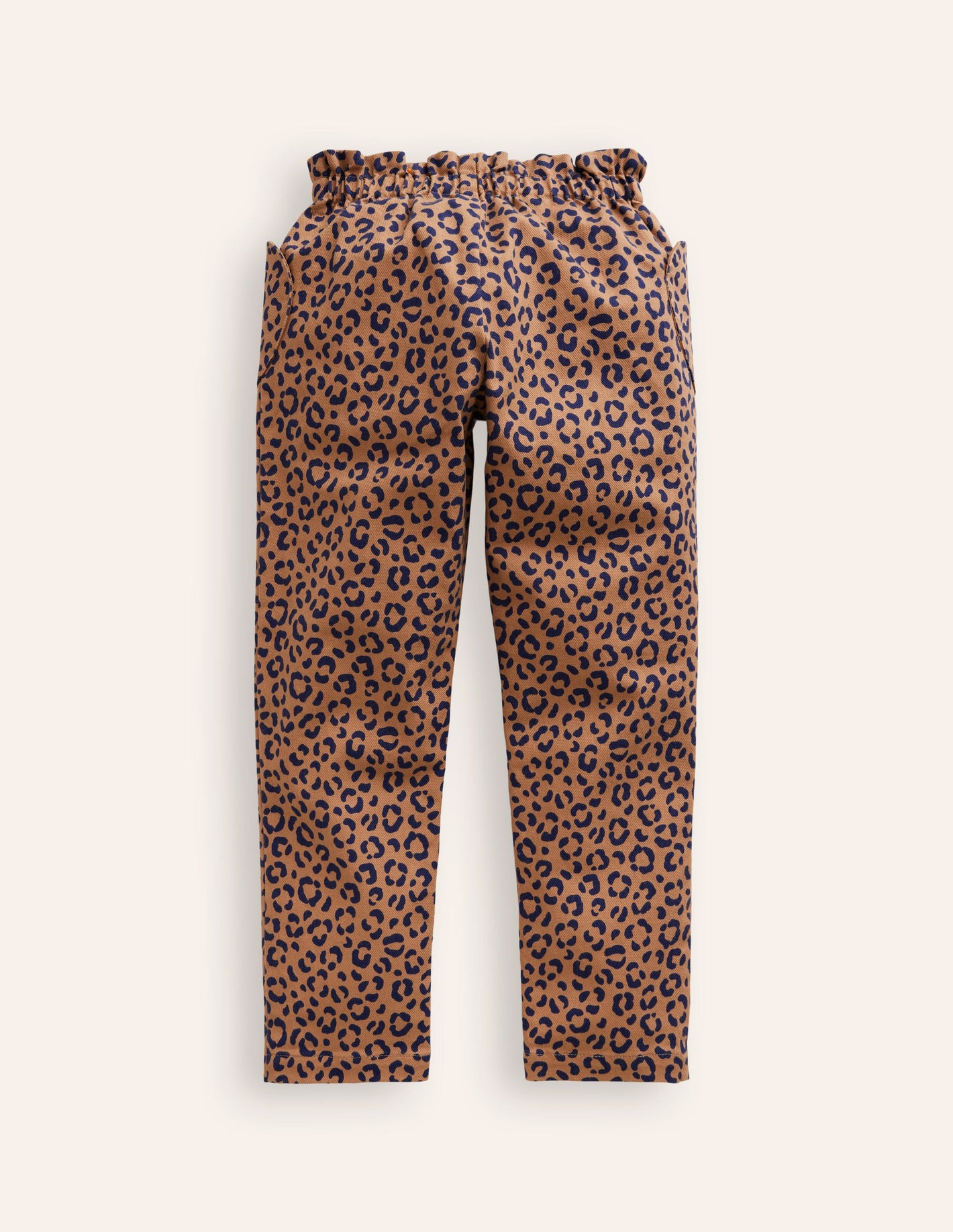 Heart Pocket Pull On Trousers-Leopard