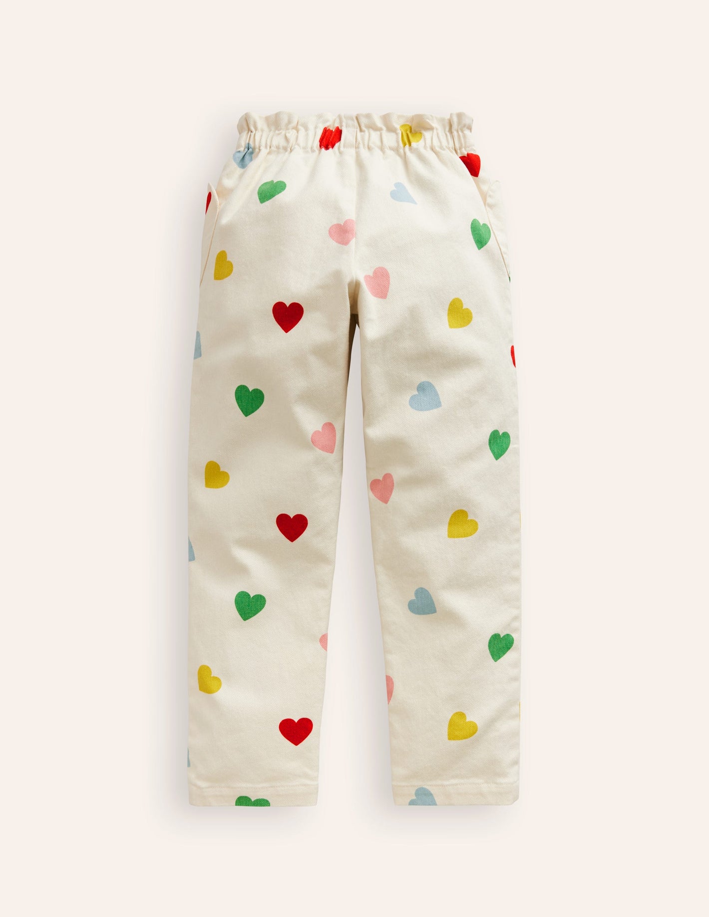 Heart Pocket Pull On Trousers-Multi Confetti Heart