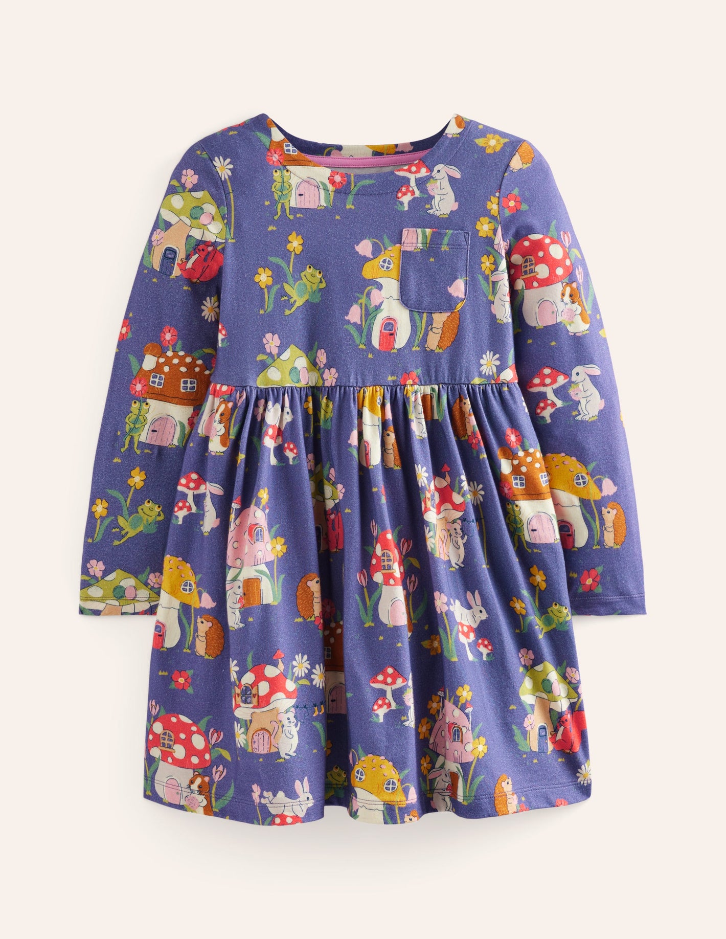 Long-Sleeved Fun Jersey Dress-Starboard Toadstool Village