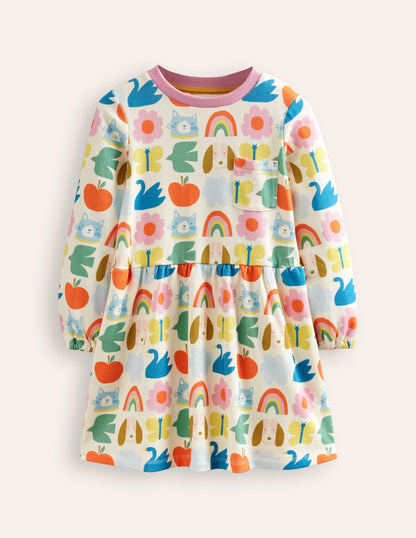 Loopback Sweatshirt Dress-Multi Park Life