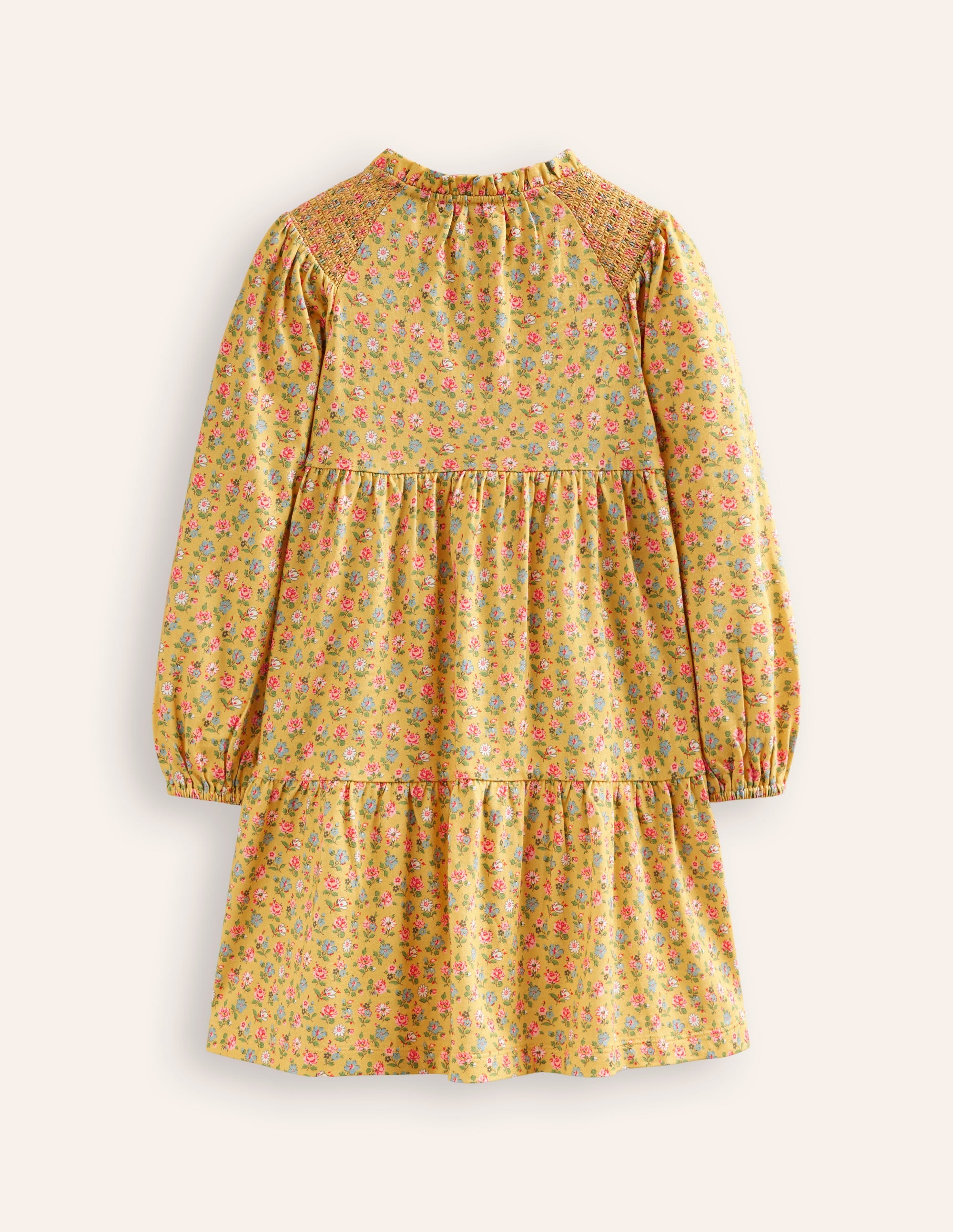 Tiered Jersey Dress-Canary Yellow Ditsy Floral - Image 2
