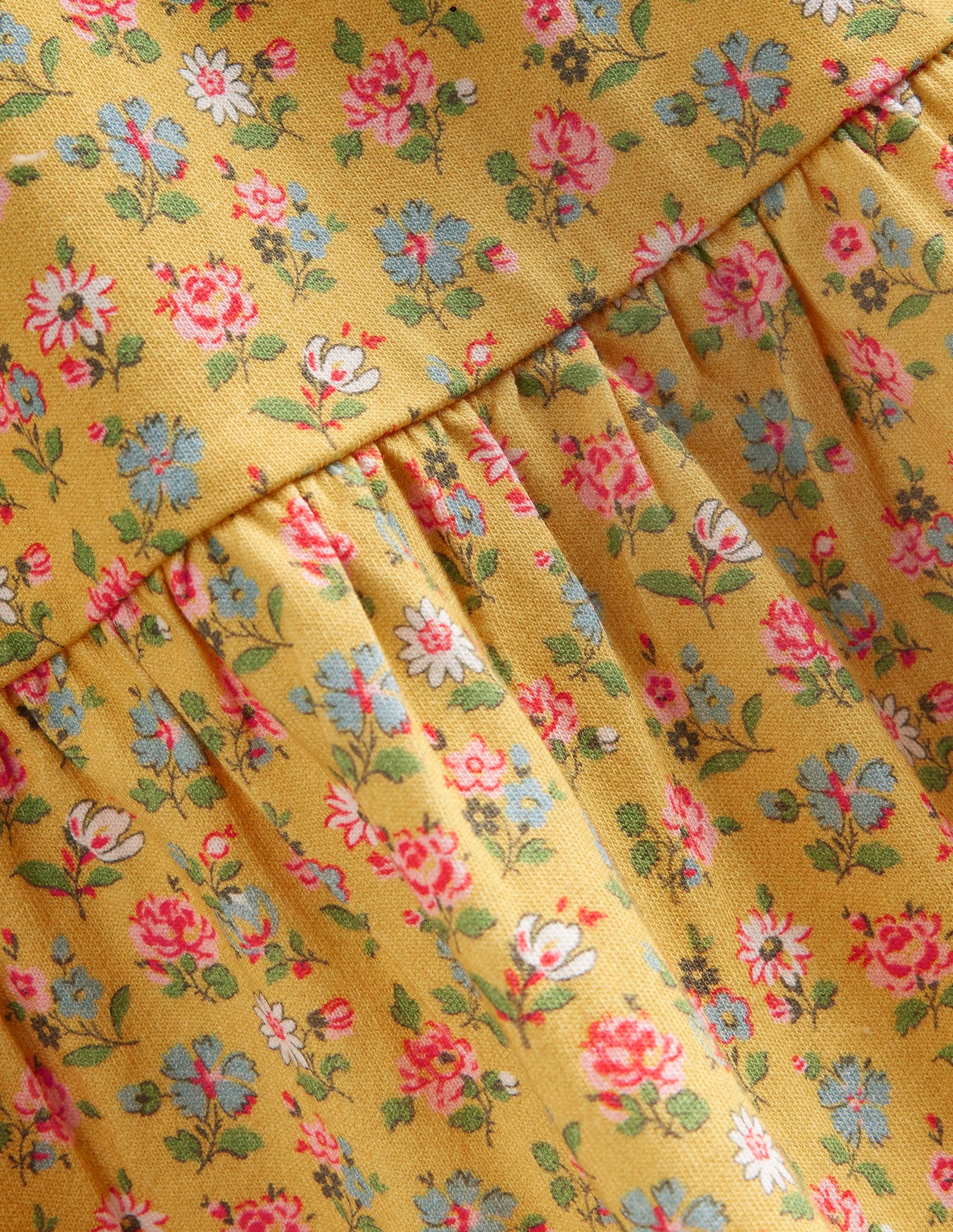 Tiered Jersey Dress-Canary Yellow Ditsy Floral - Image 3