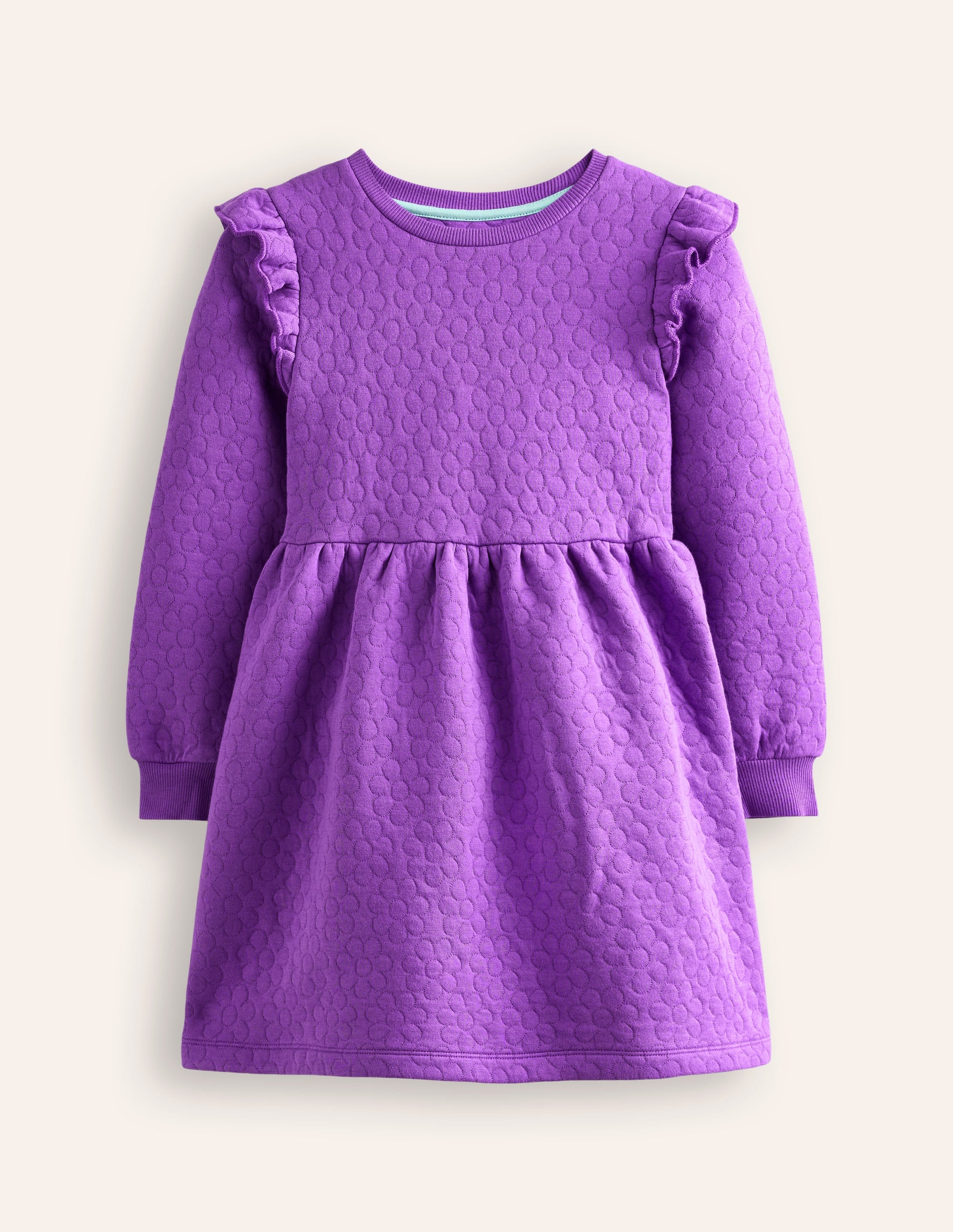 Flower Jacquard Sweat Dress-Purple Topaz - Image 1