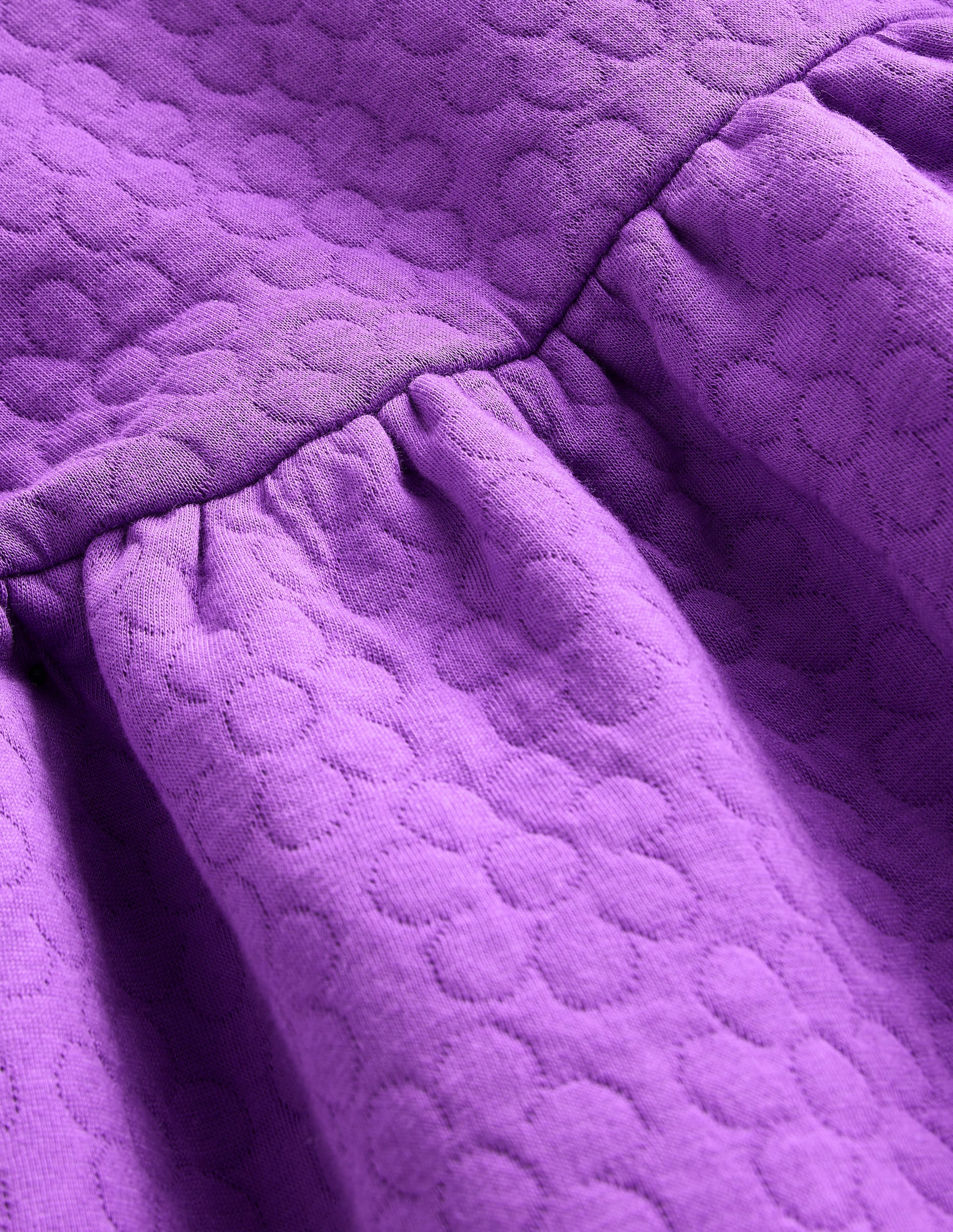 Flower Jacquard Sweat Dress-Purple Topaz - Image 3