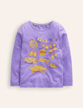 Printed Graphic T-Shirt-Aster Purple Pasta