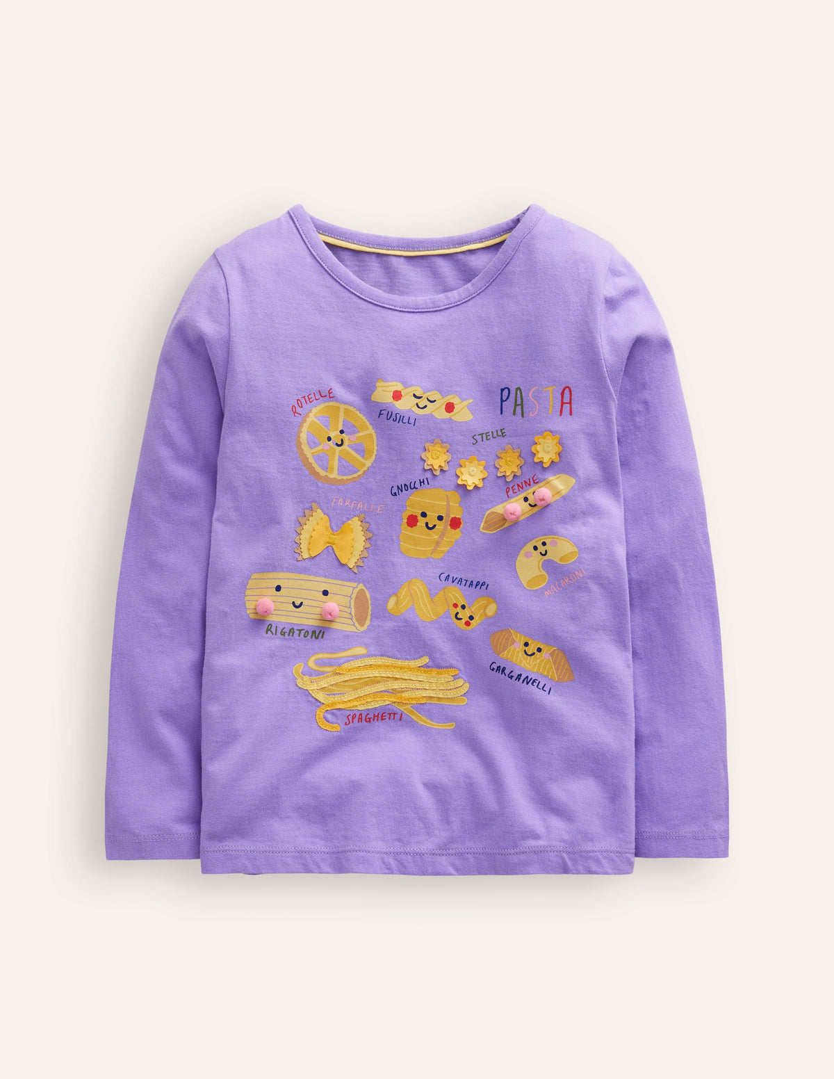 Printed Graphic T-Shirt-Aster Purple Pasta - Image 1