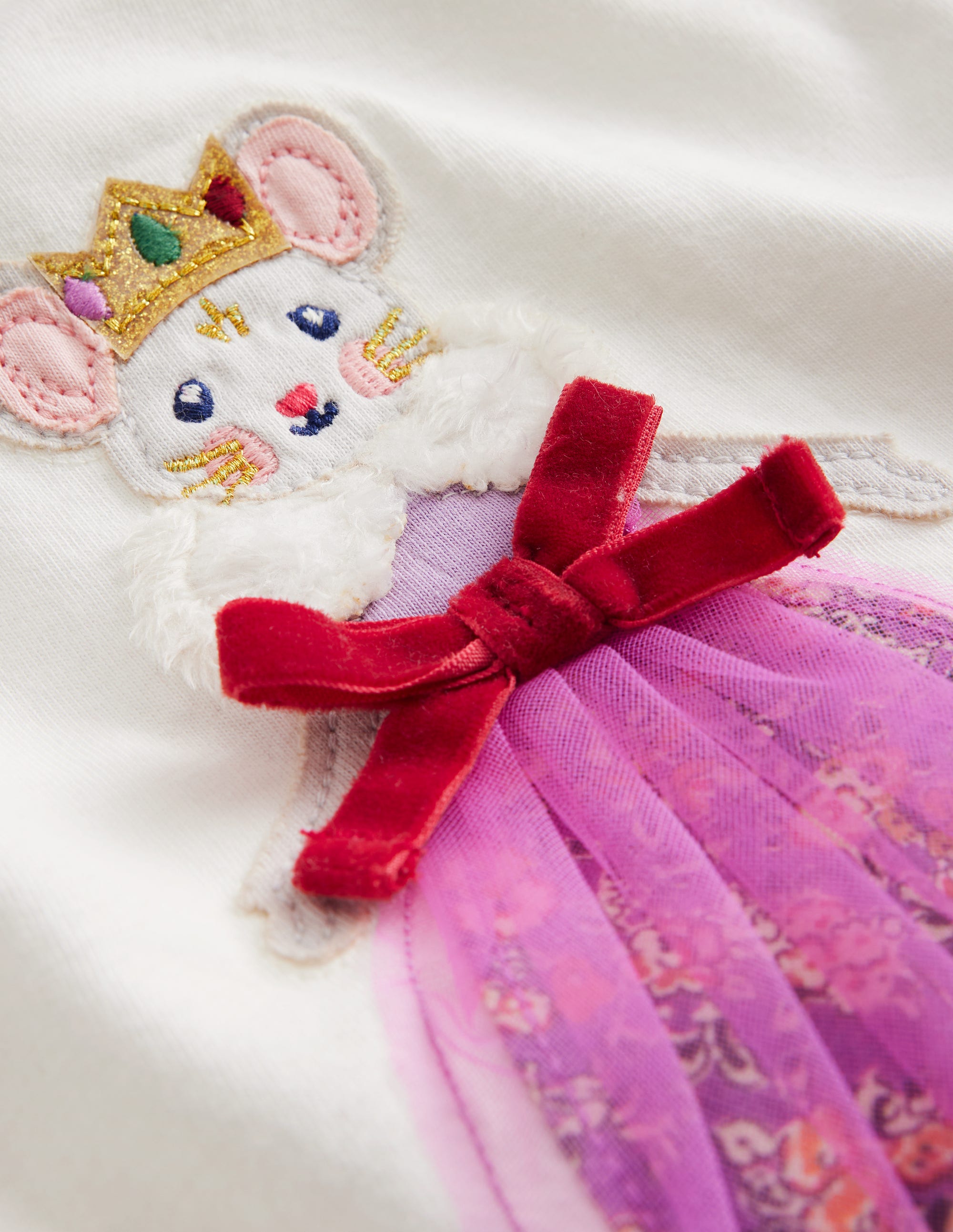 Appliqué Long Sleeve Top-Ivory Queen Mouse - Image 3