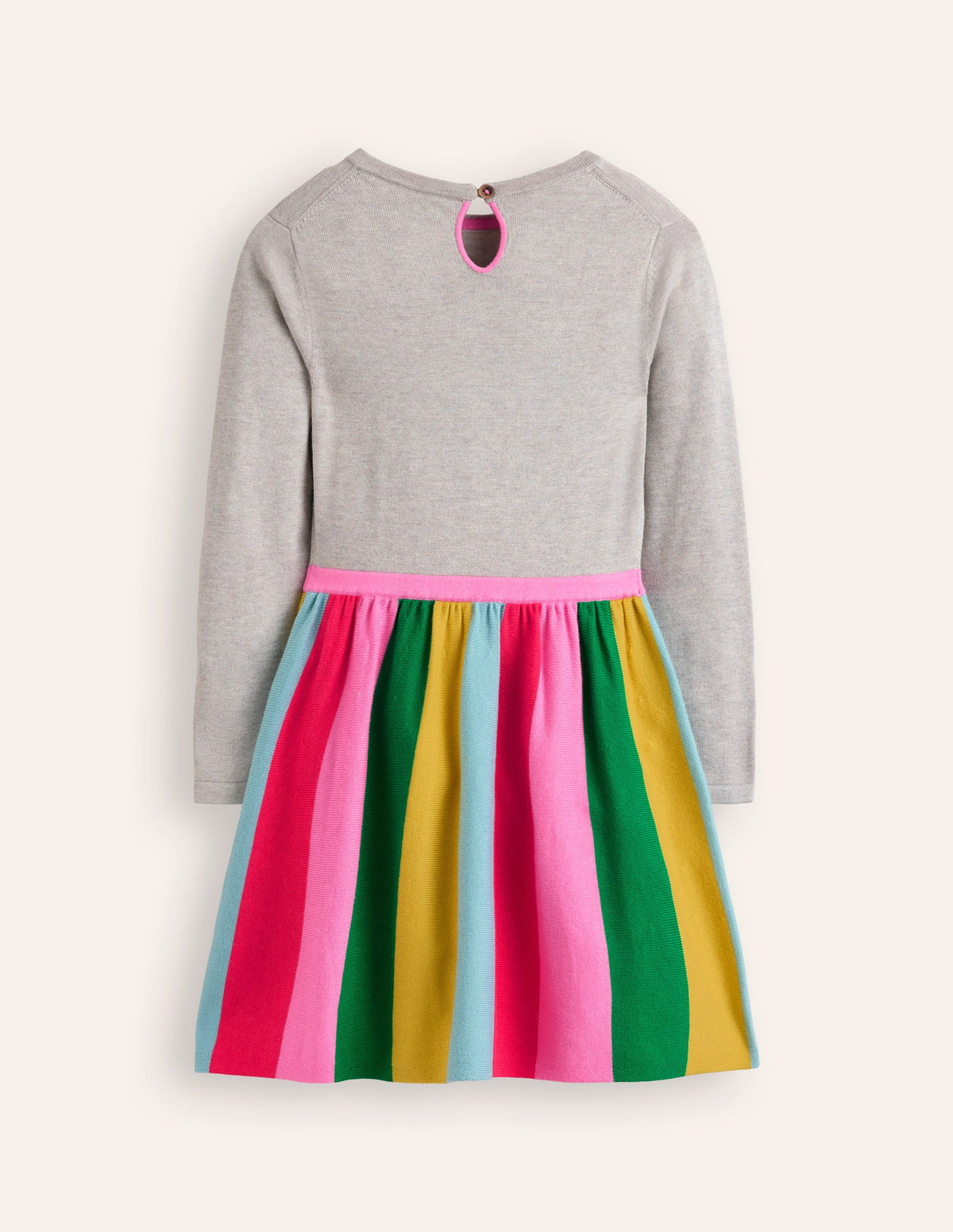 Knitted Rainbow Dress-Grey Marl - Image 2