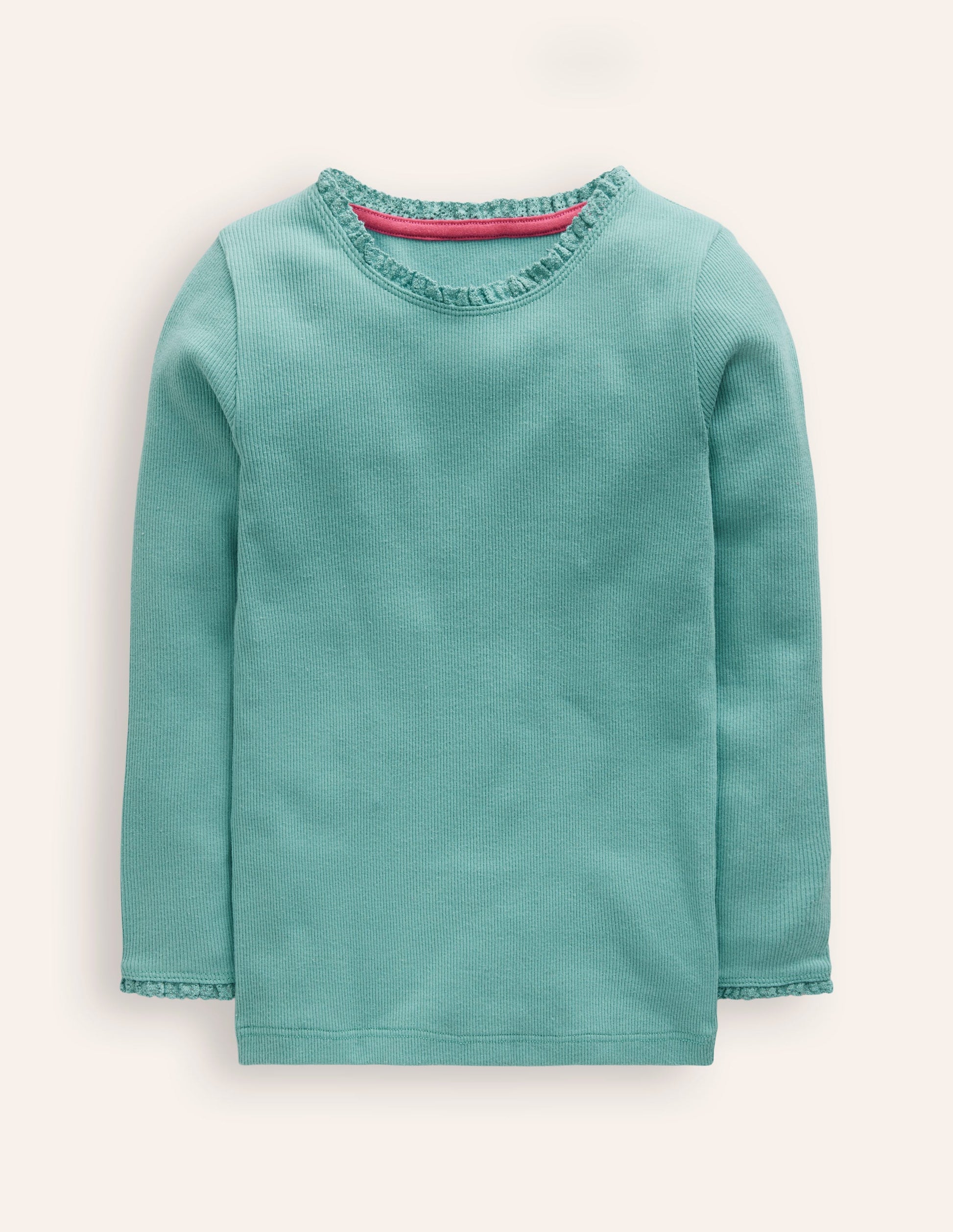 Ribbed Long Sleeve T-shirt-Brook Blue-1