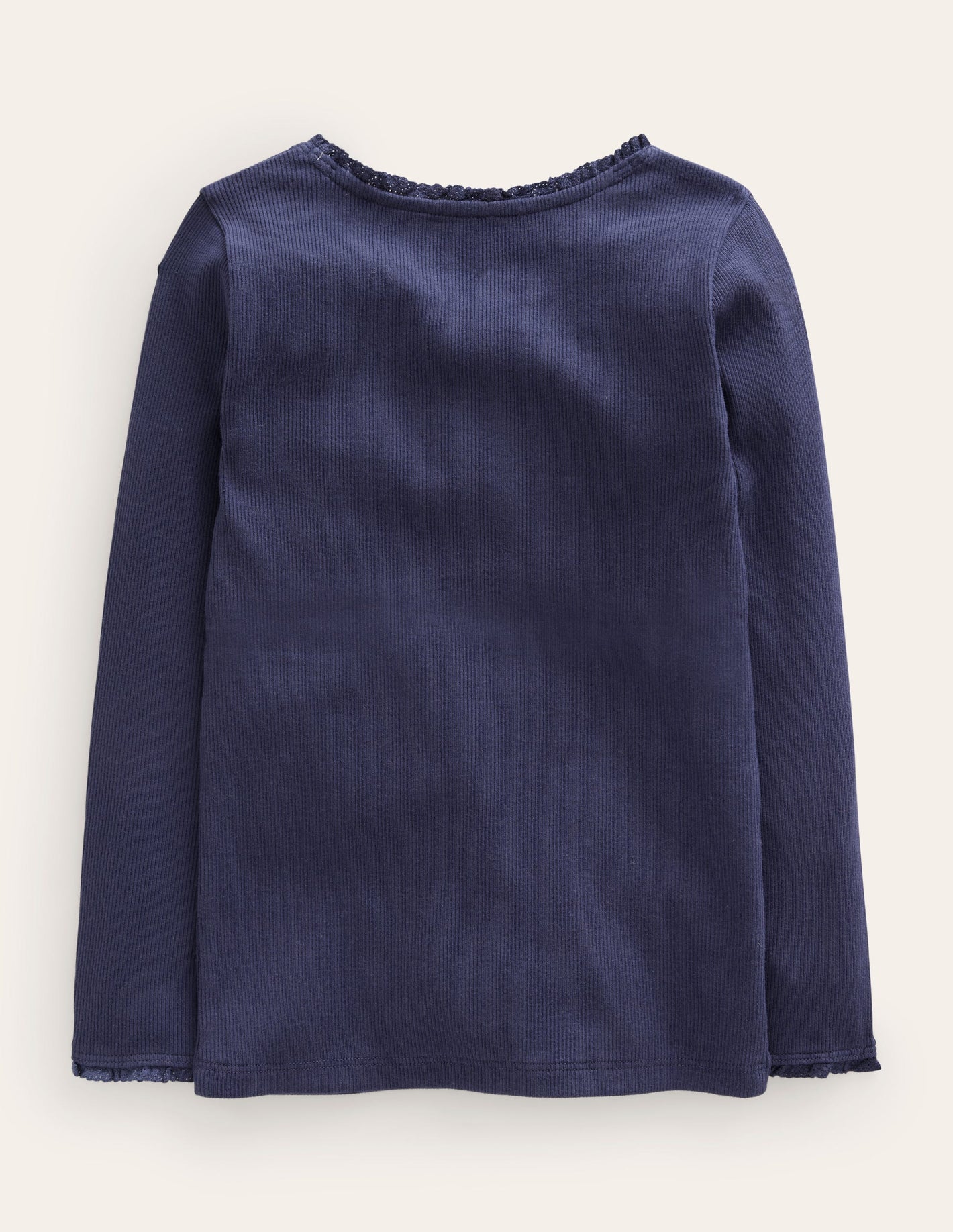 Ribbed Long Sleeve T-Shirt-Starboard Blue