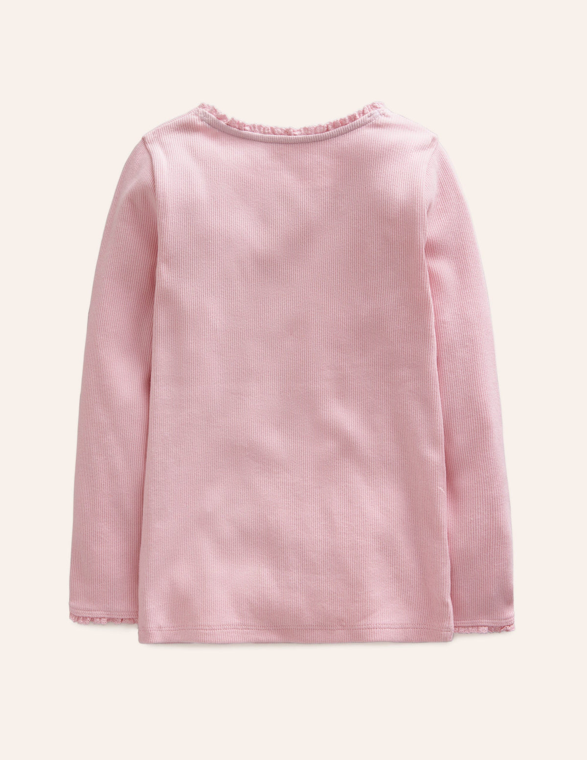 Ribbed Long Sleeve T-shirt-French Pink - Image 2