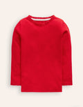 Ribbed Long Sleeve T-shirt-Cherry Jam/Soft Ivory Stripe