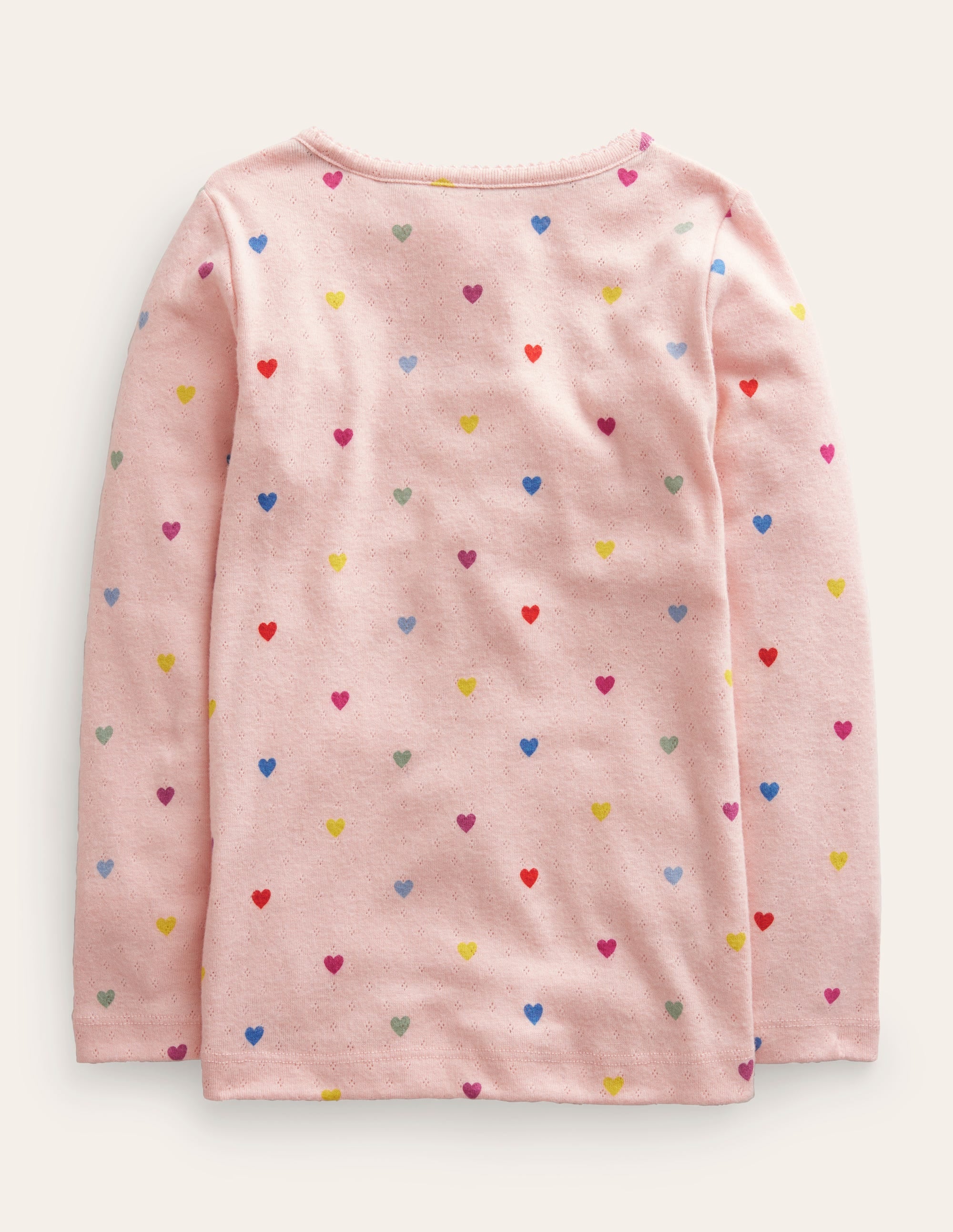 Henley Pointelle Top-Provence Pink Hearts - Image 2