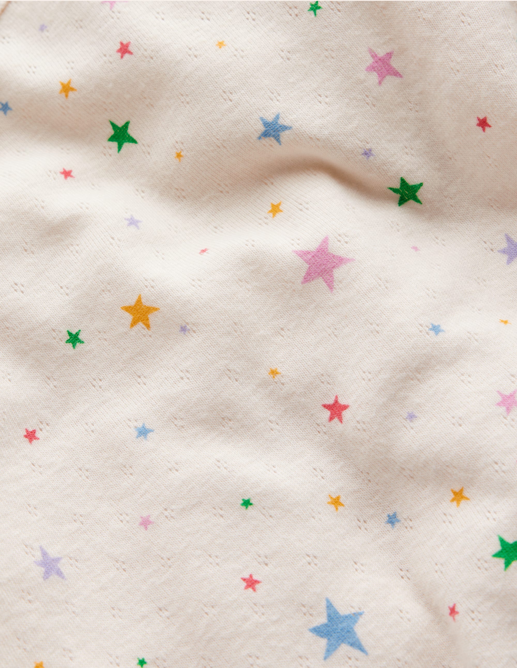 Long Sleeve Pointelle Top-Multi LIttle Stars - Image 3