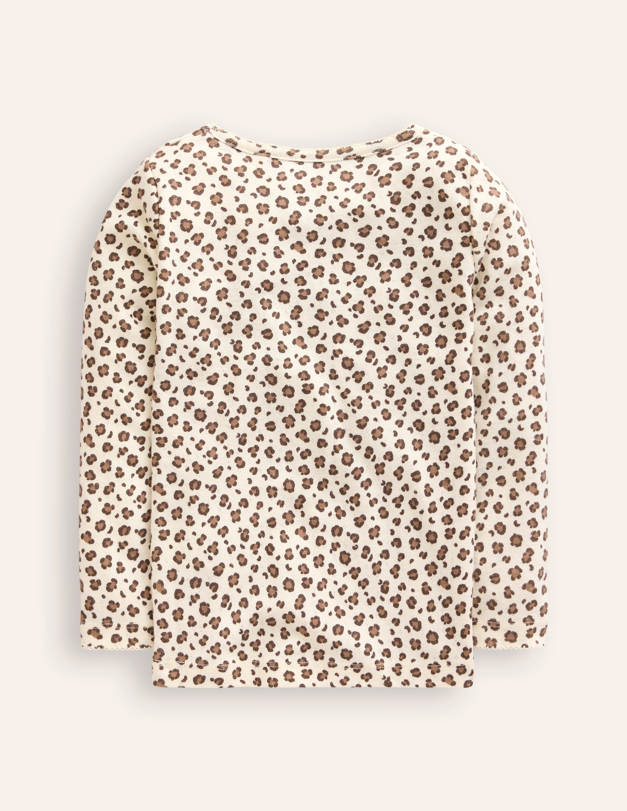 Long Sleeve Pointelle Top-Leopard - Image 2