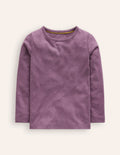 Long Sleeve Pointelle Top-Bramble Purple