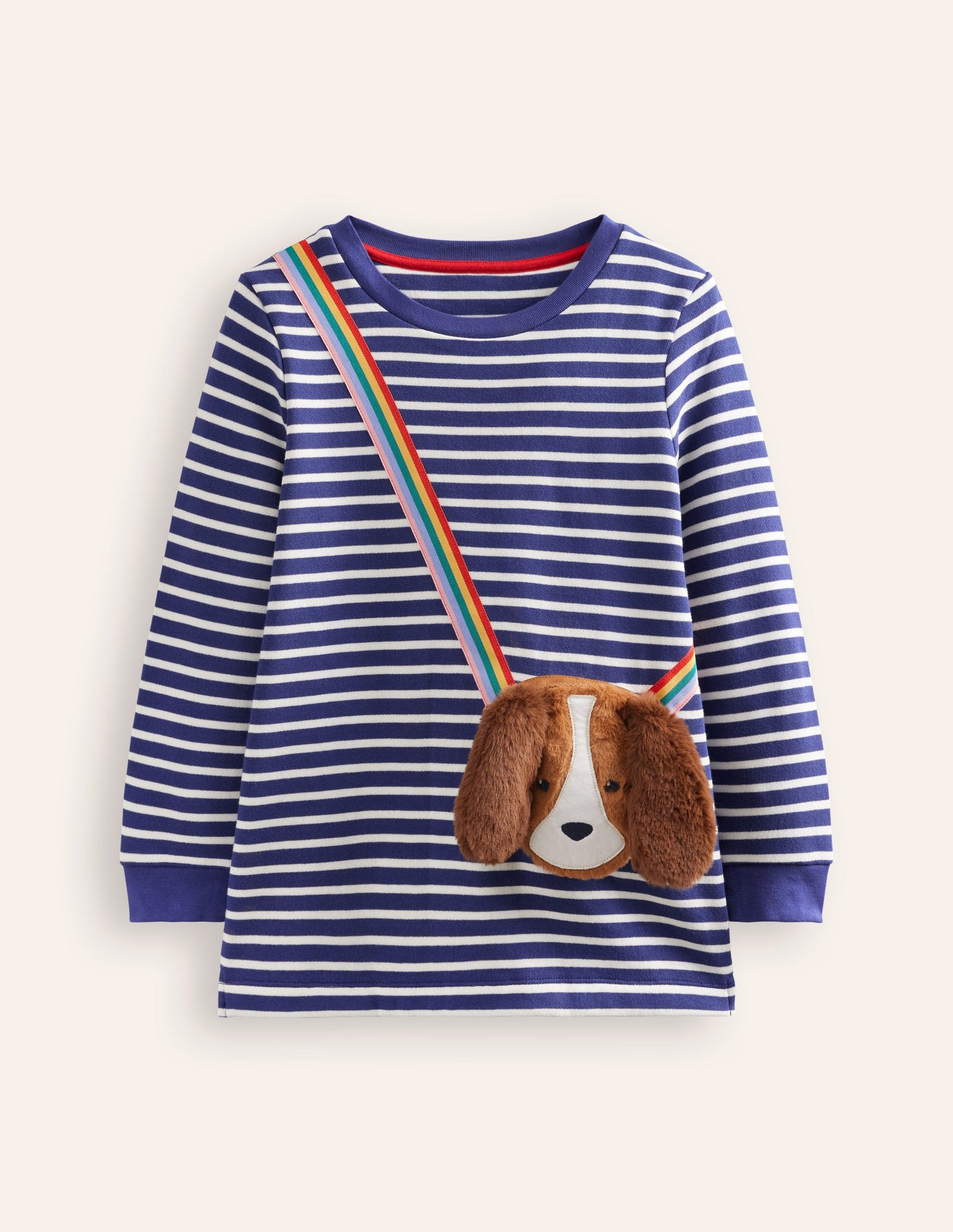 Appliqué Bag Tunic-Soft Starboard Blue/ Ivory Dog