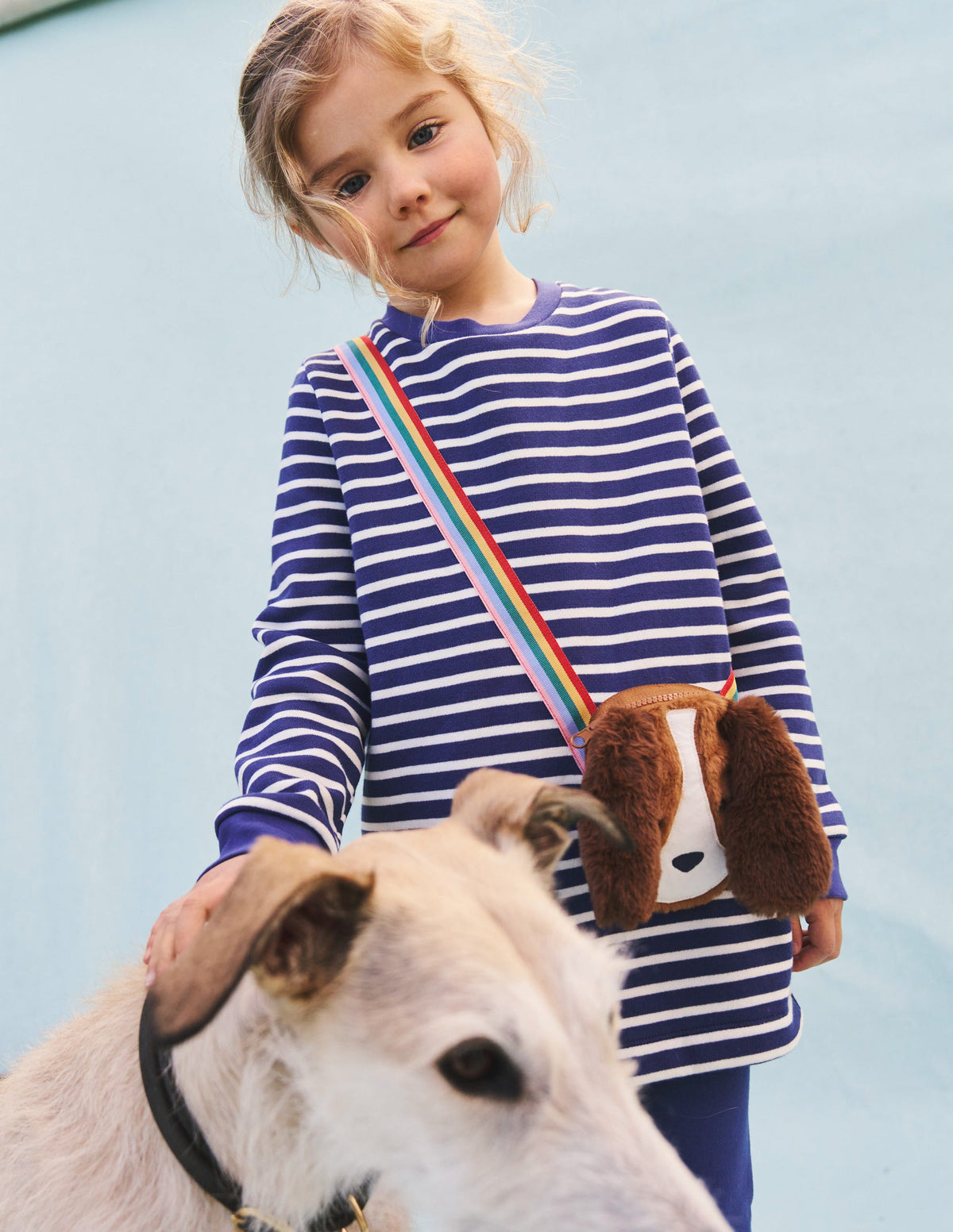 Appliqué Bag Tunic-Soft Starboard Blue/ Ivory Dog - Image 5