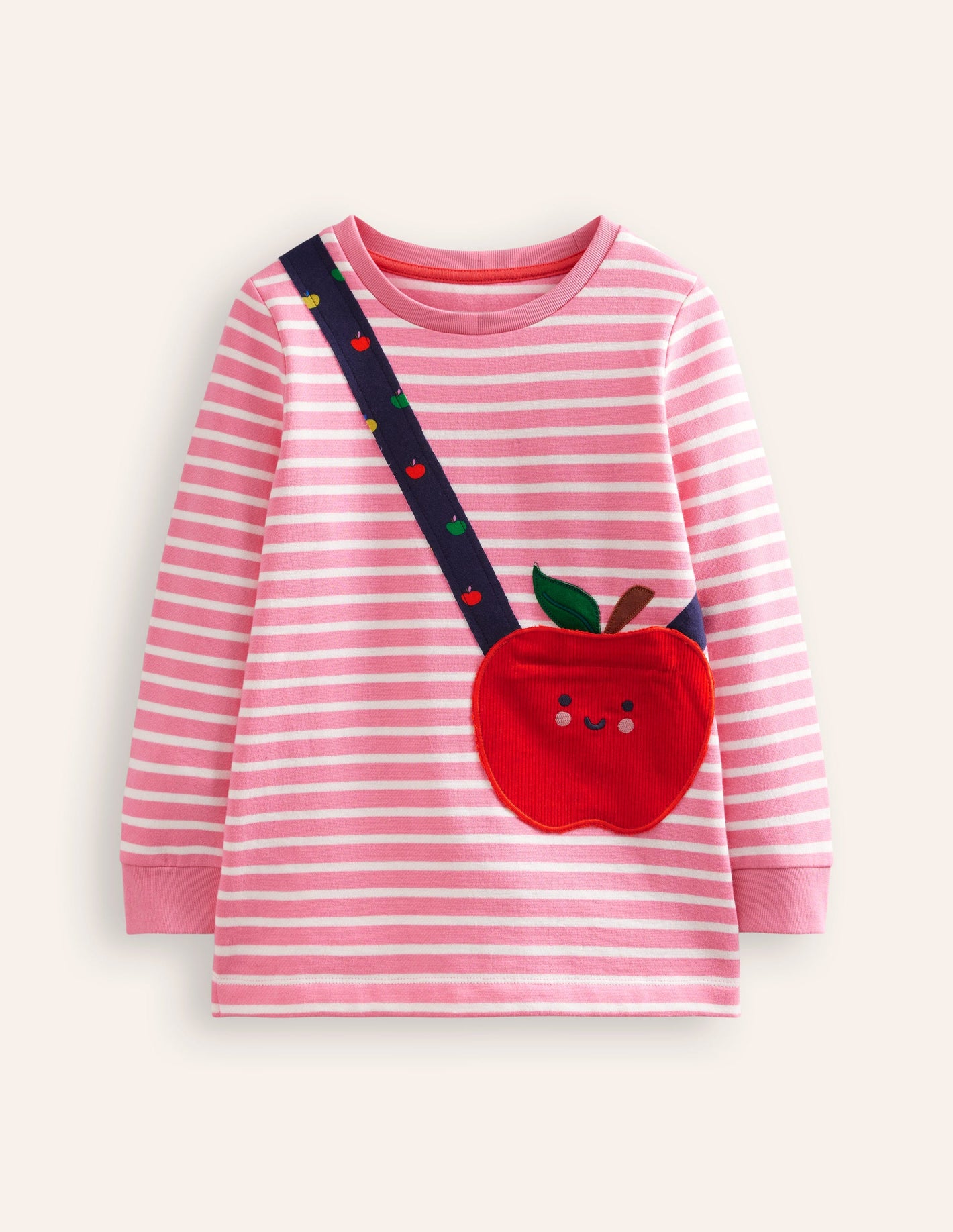 Appliqué Bag Tunic-Cosmos Pink/ Ivory Apple