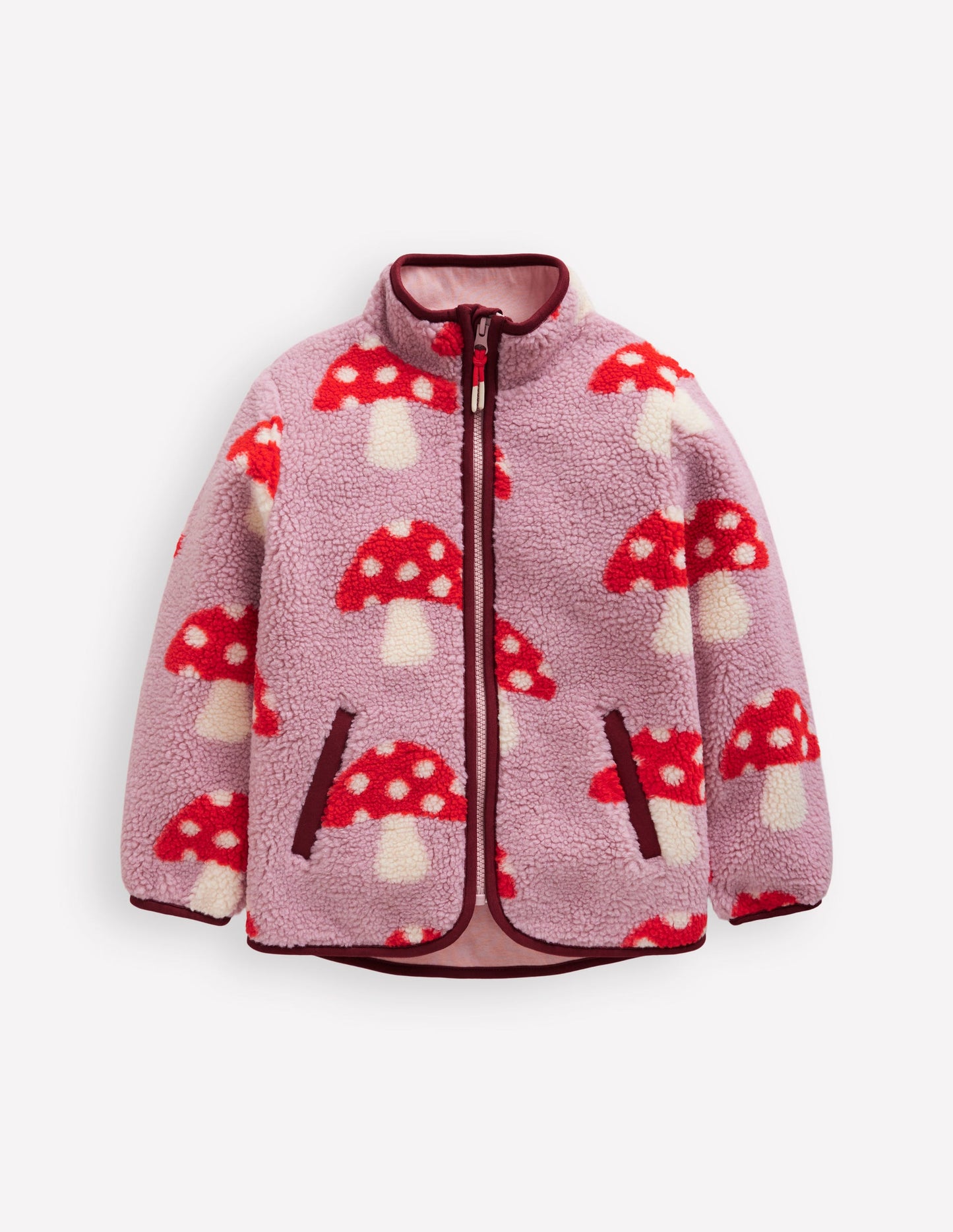 Eden Borg Zip-through Jacket-Vintage Pink Large Toadstools