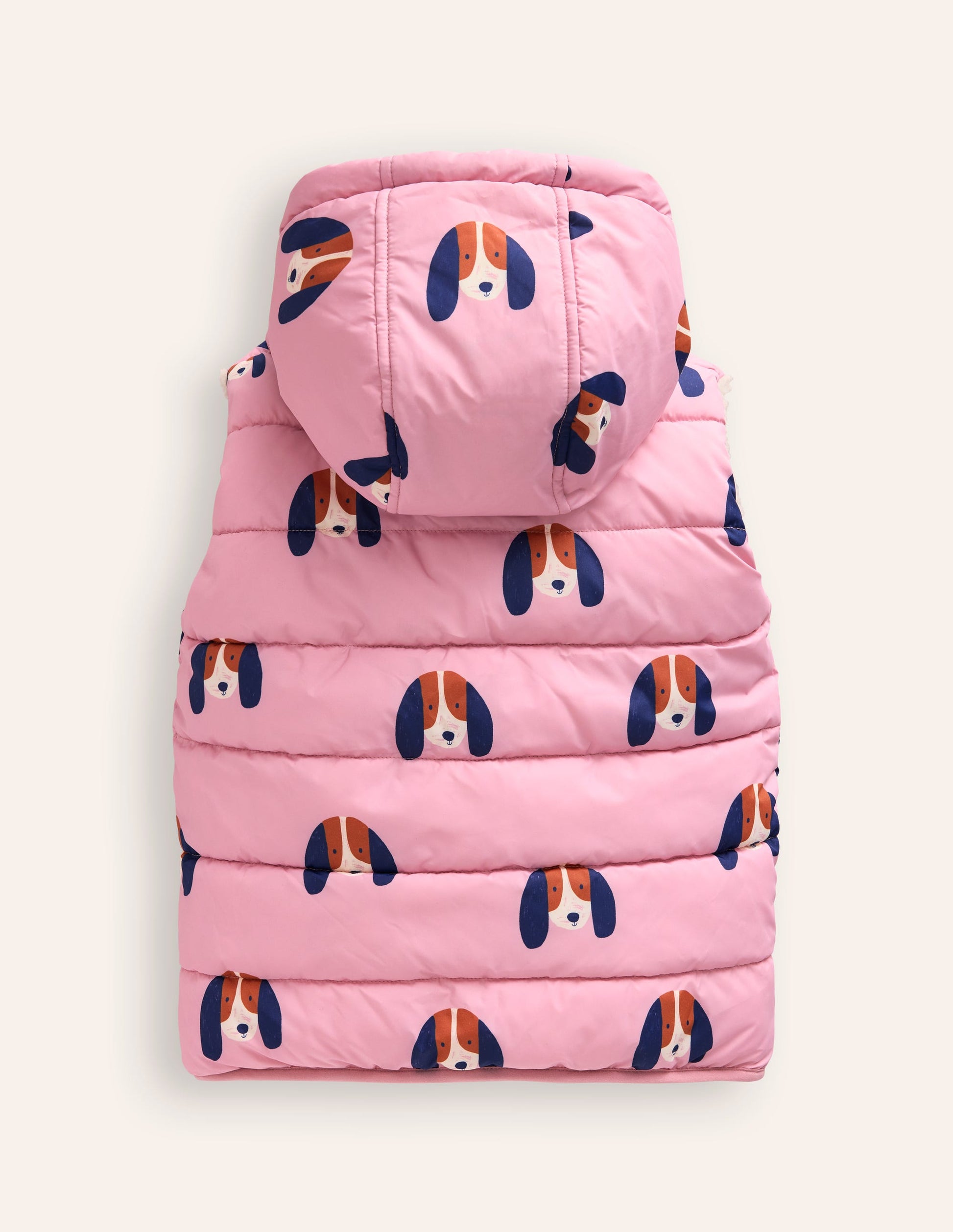 Borg Mix Reversible Gilet-Vintage Pink Pups-4