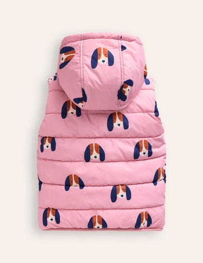Borg Mix Reversible Gilet-Vintage Pink Pups-4