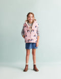 Borg Mix Reversible Gilet-Vintage Pink Pups
