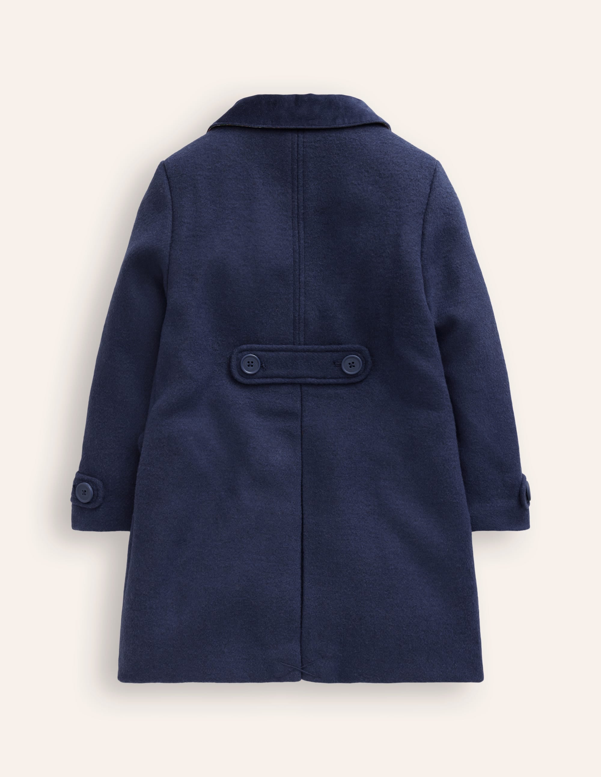 Wonderful Wool Blended Coat-College Navy Embroidery - Image 3