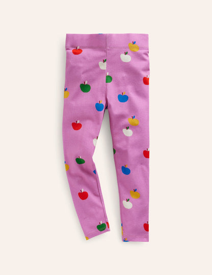 Fun Leggings-Vintage Mauve Rainbow Apples