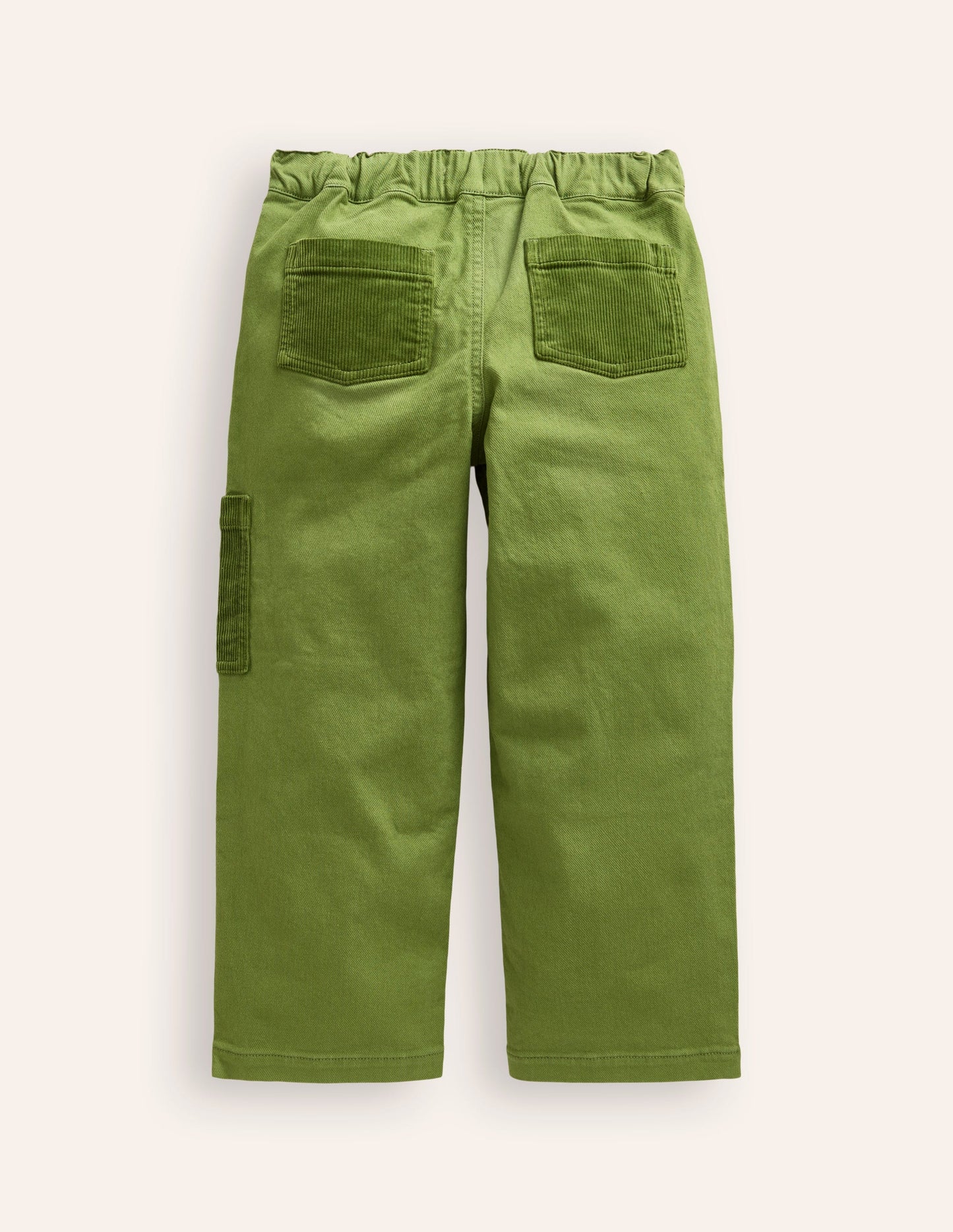 Cord Pocket Pull On Trousers-Kale Green