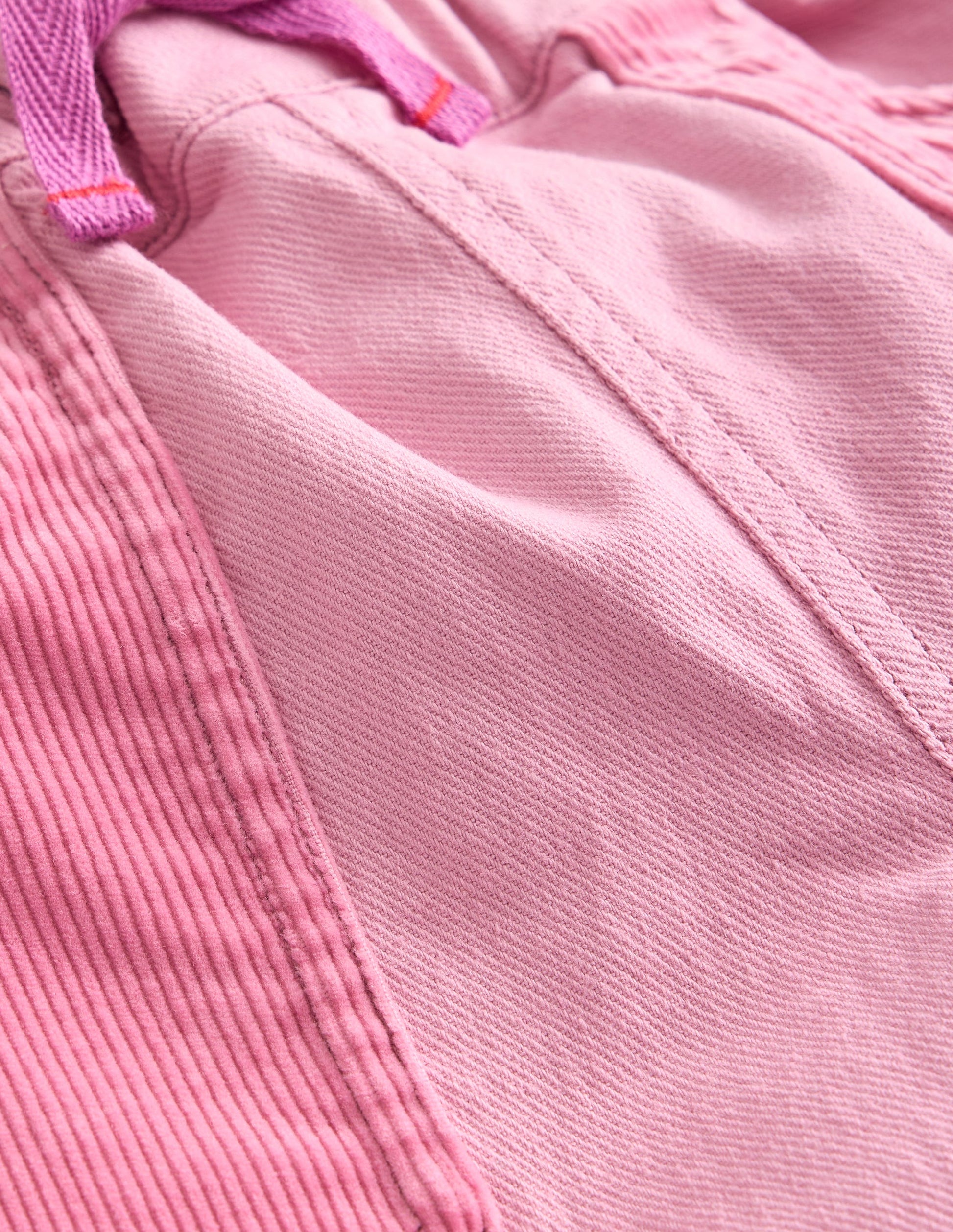 Cord Pocket Pull On Trousers-Mauve Mist Pink-3