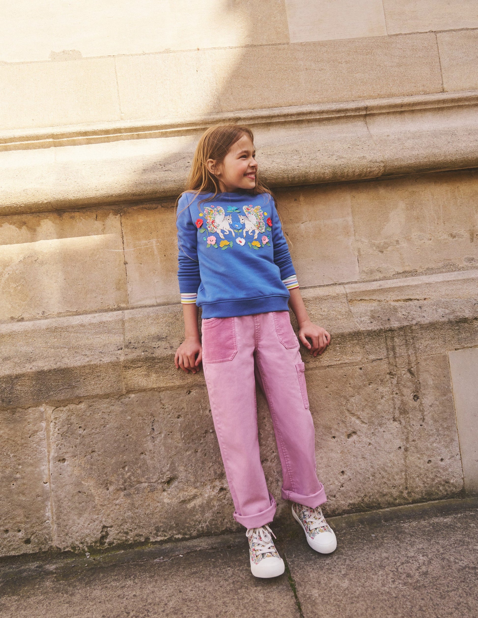 Cord Pocket Pull On Trousers-Mauve Mist Pink-4