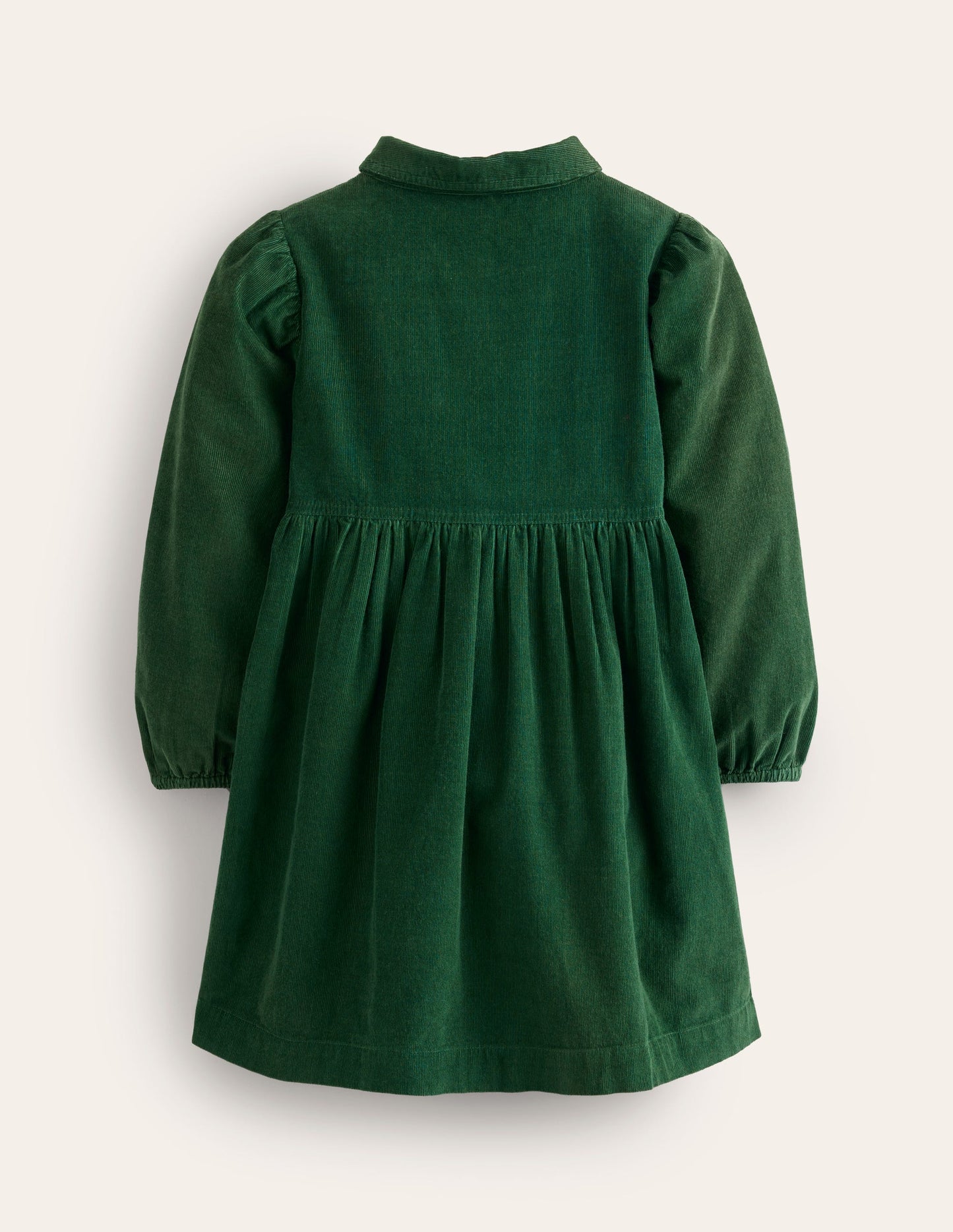 Puff Sleeve Shirt Dress-Pine Cord