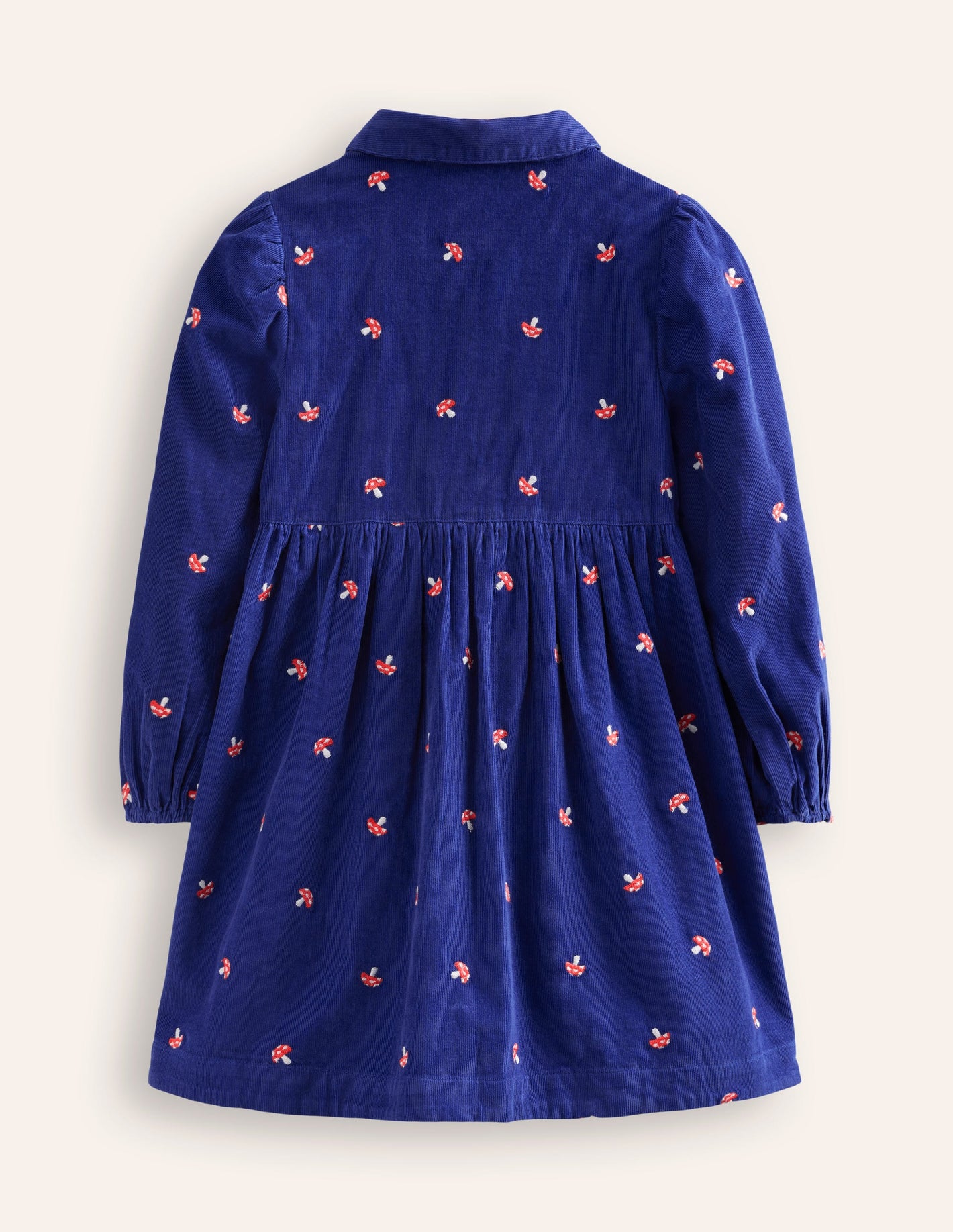 Aubrey Puff Sleeve Shirt Dress-Sapphire Toadstool Embroidery