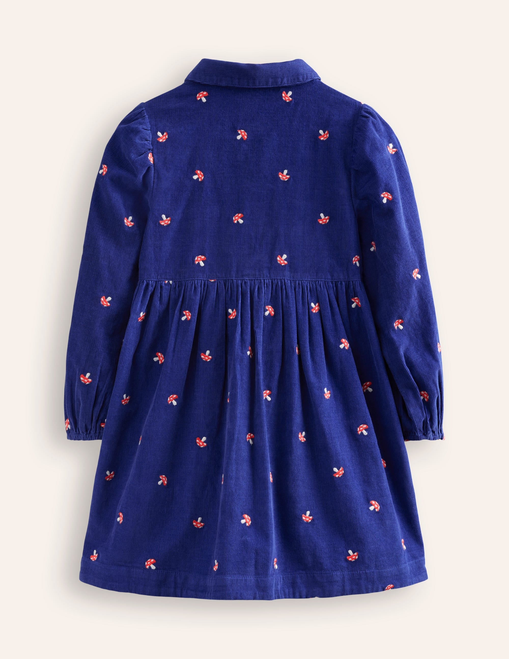 Aubrey Puff Sleeve Shirt Dress-Sapphire Toadstool Embroidery - Image 2