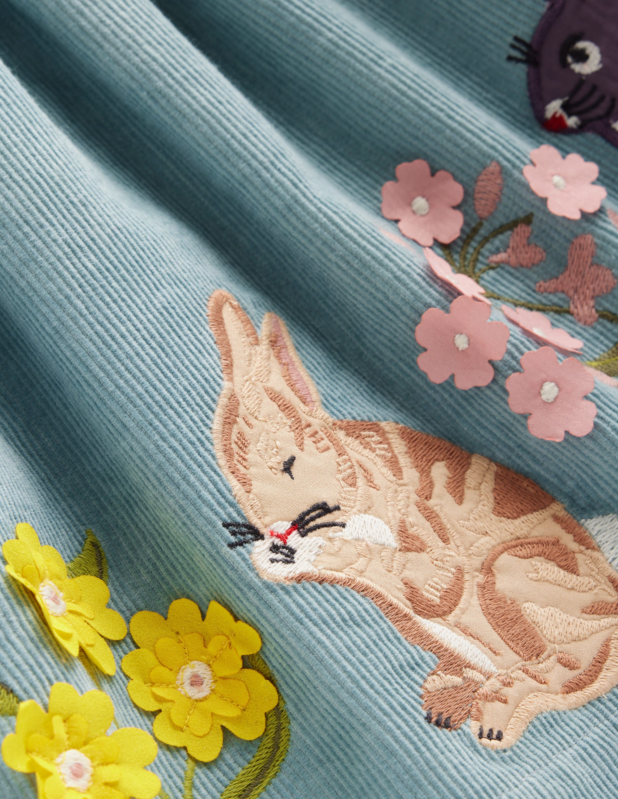Lucilla Pinafore Dress-Vintage Blue Bunnies - Image 3