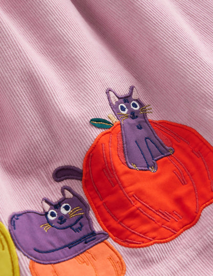 Lucilla Pinafore Dress-Mauve Mist Pumpkin Cats