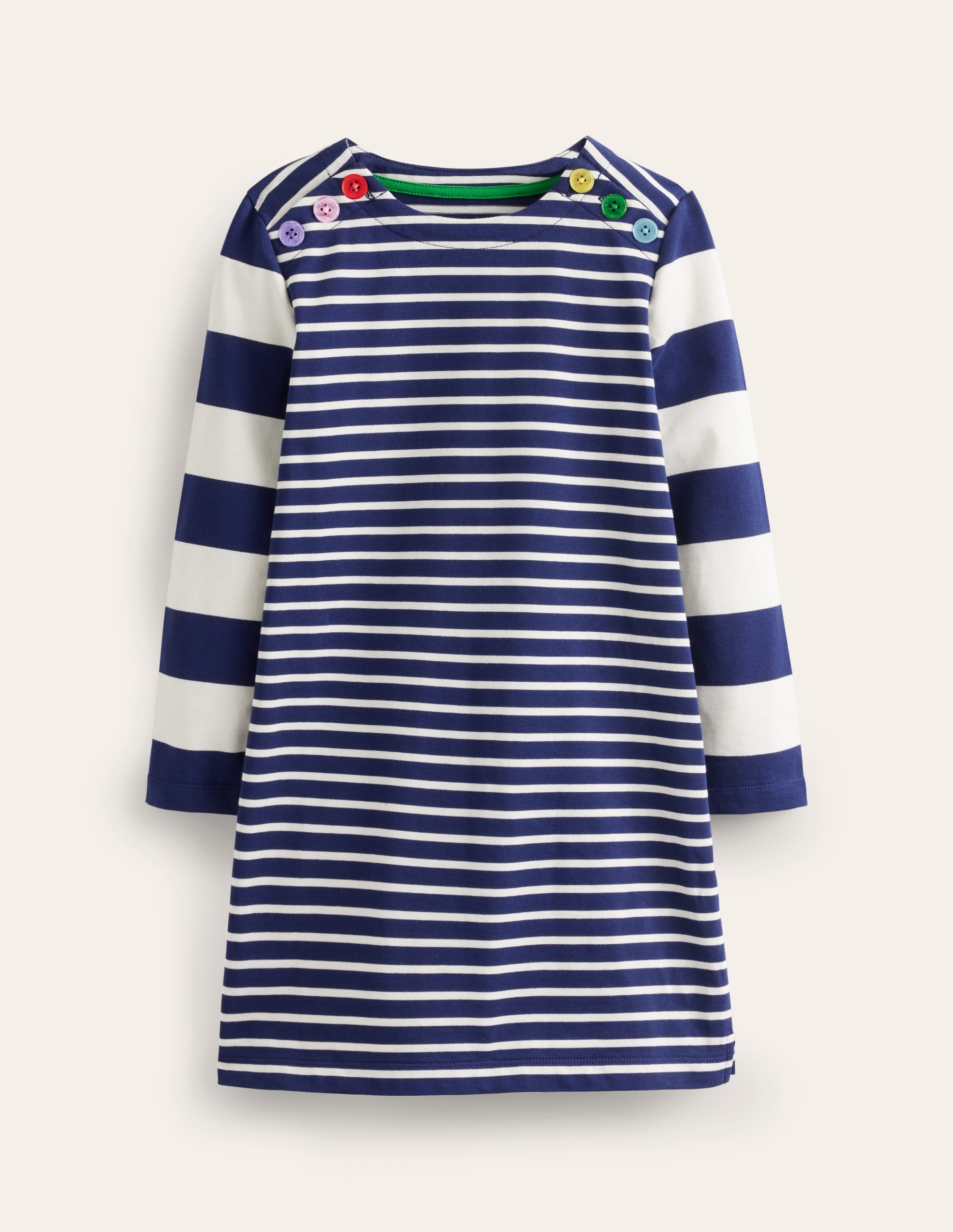 Fun Breton Dress-Sapphire Blue/ Ivory - Image 1