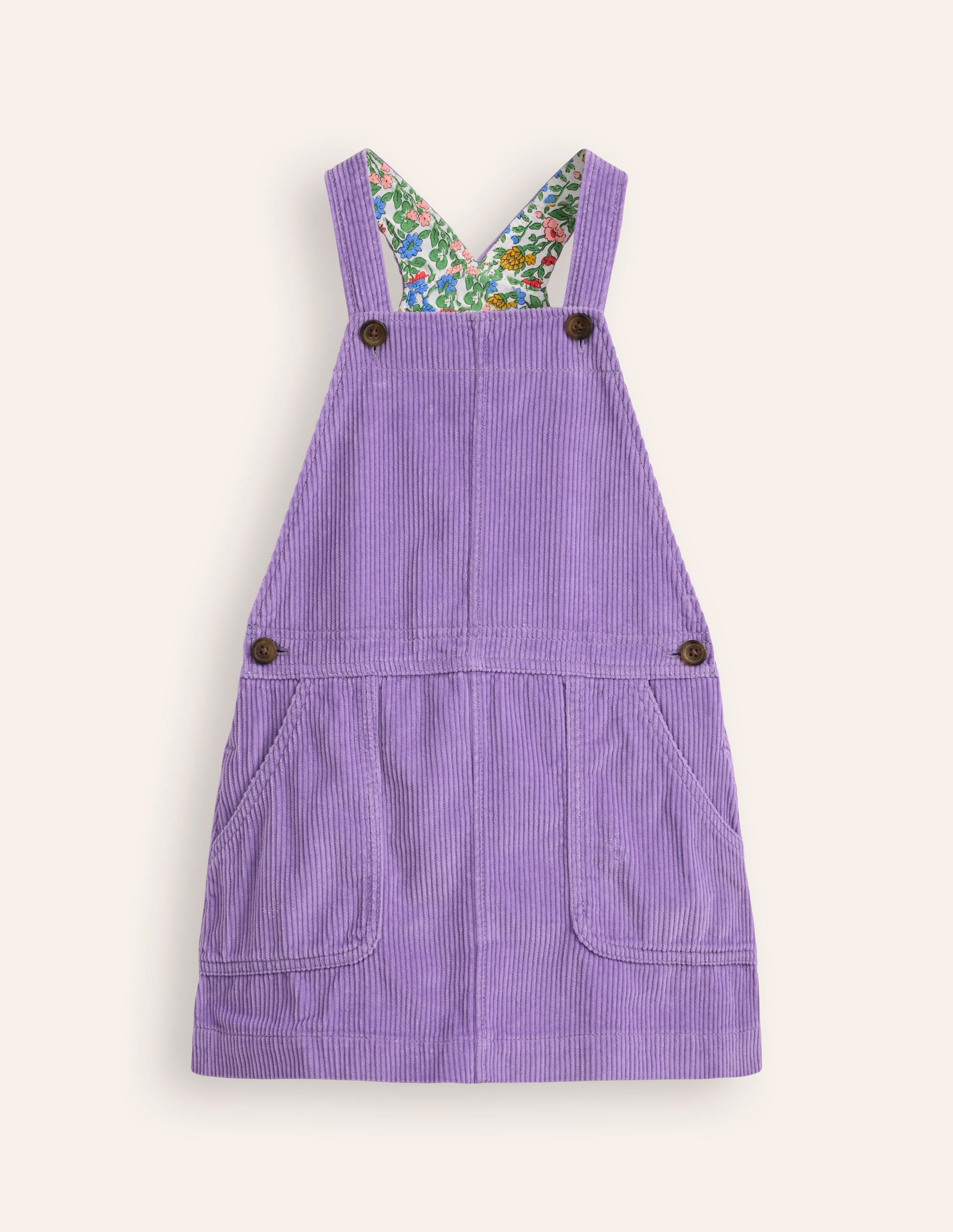 Dungaree Dress-Aster Purple Cord - Image 1