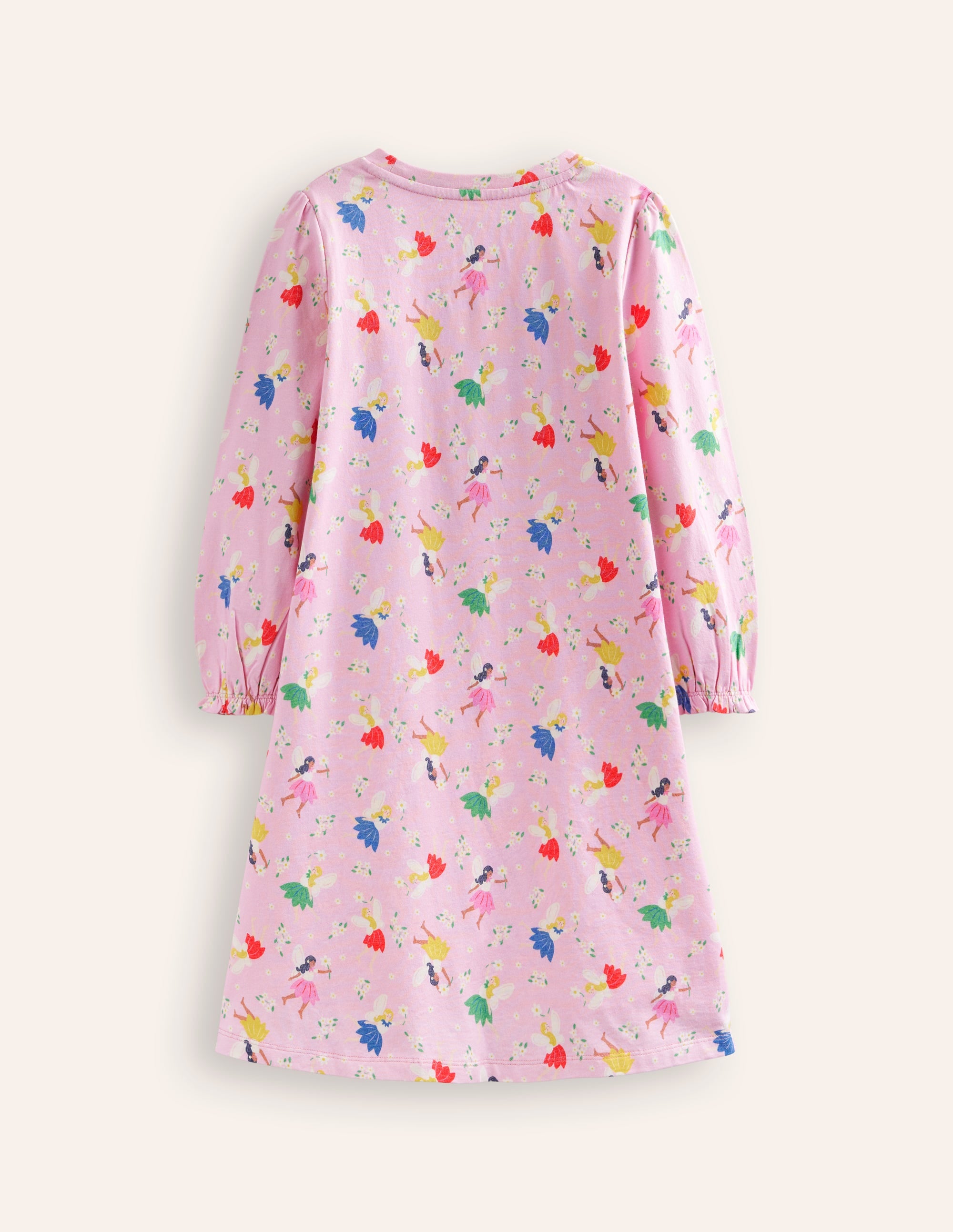 Printed Long-sleeved Nightie-Boto Pink Fairies - Image 2